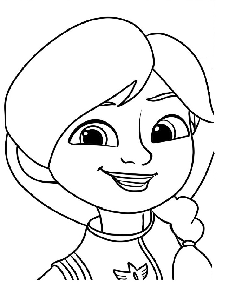 Printable Firebuds Violet Coloring Page for kids.
