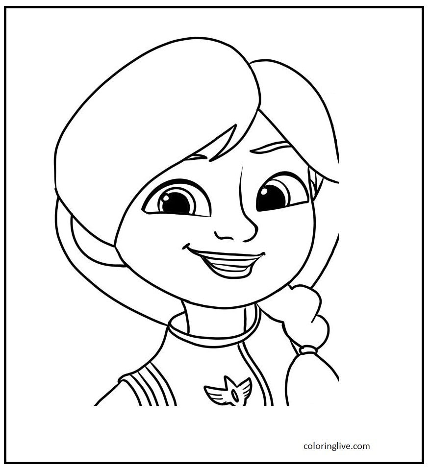Printable Violet Firebuds Coloring Page for kids.