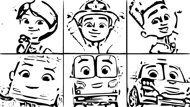 Printable Firebuds players (Disney) Coloring Page for kids.