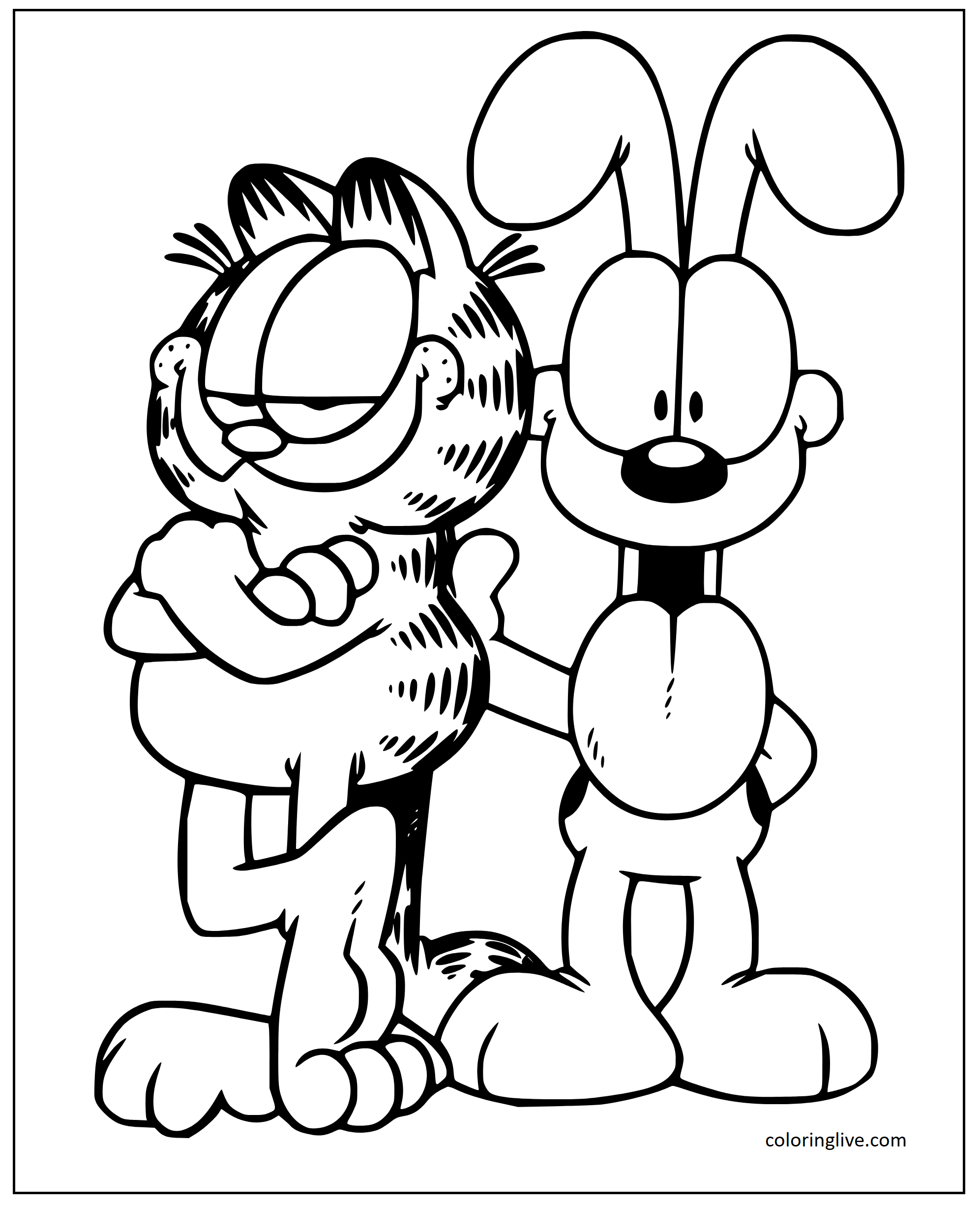 Garfield Odie Coloring Pages (20 Printable Sheets, Simple to Draw, Easy ...