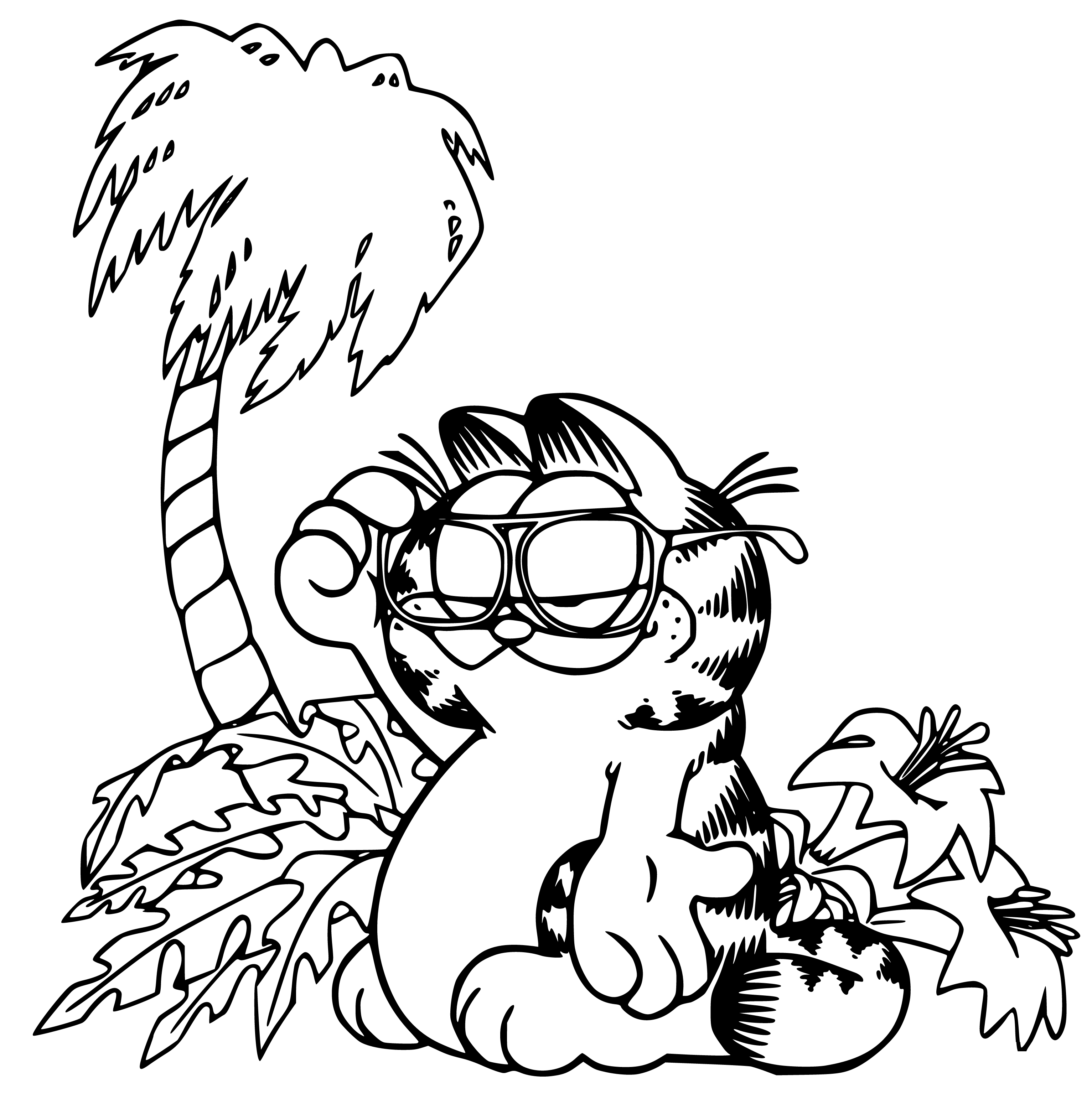 Printable Garfield Holiday Coloring Page for kids.