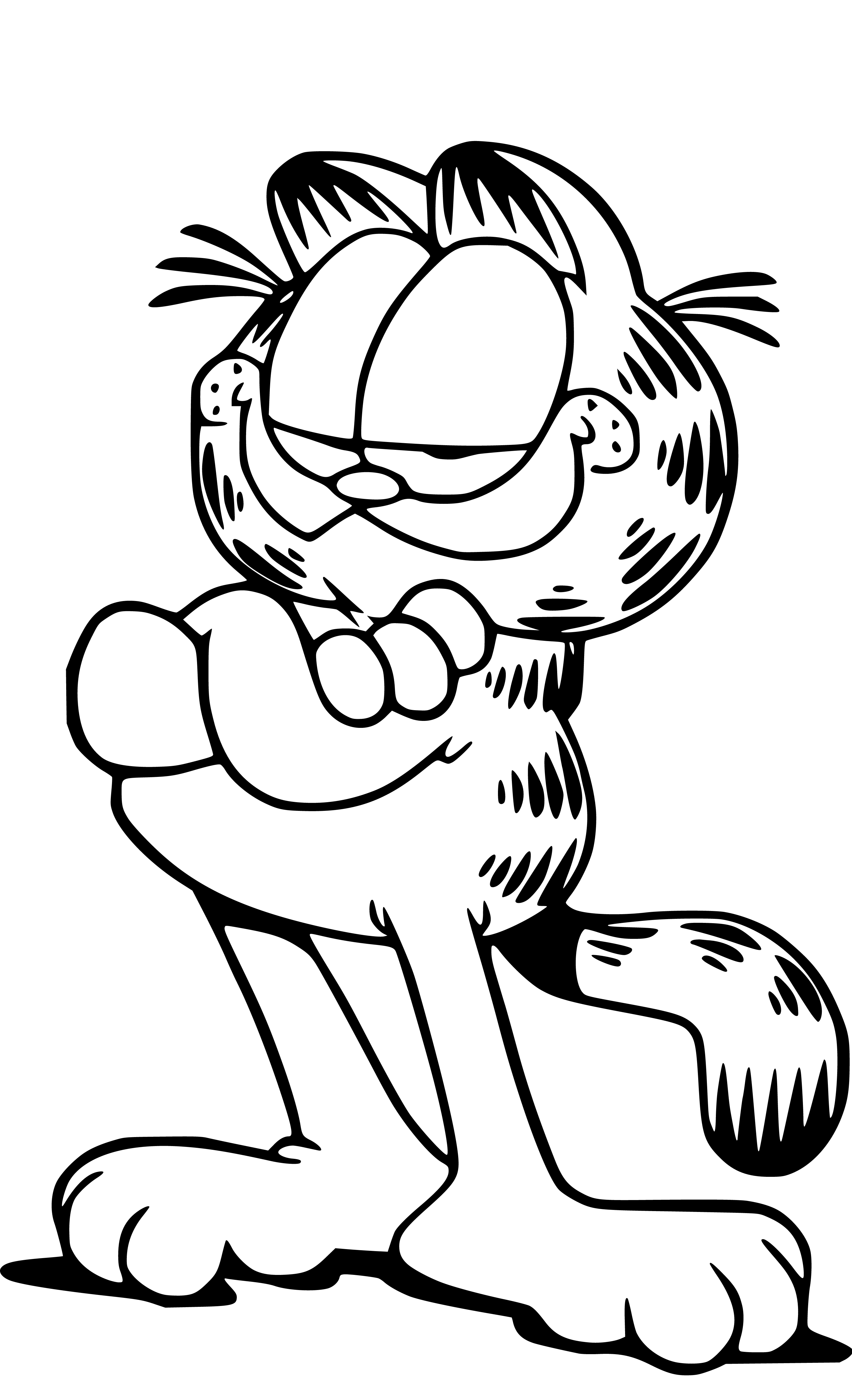 Printable Lazy Garfield Coloring Page for kids.