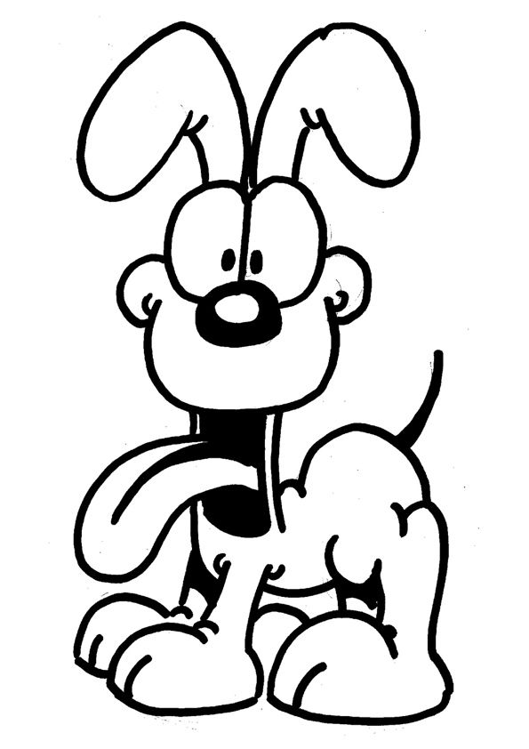 Printable Odie  sheet Coloring Page for kids.