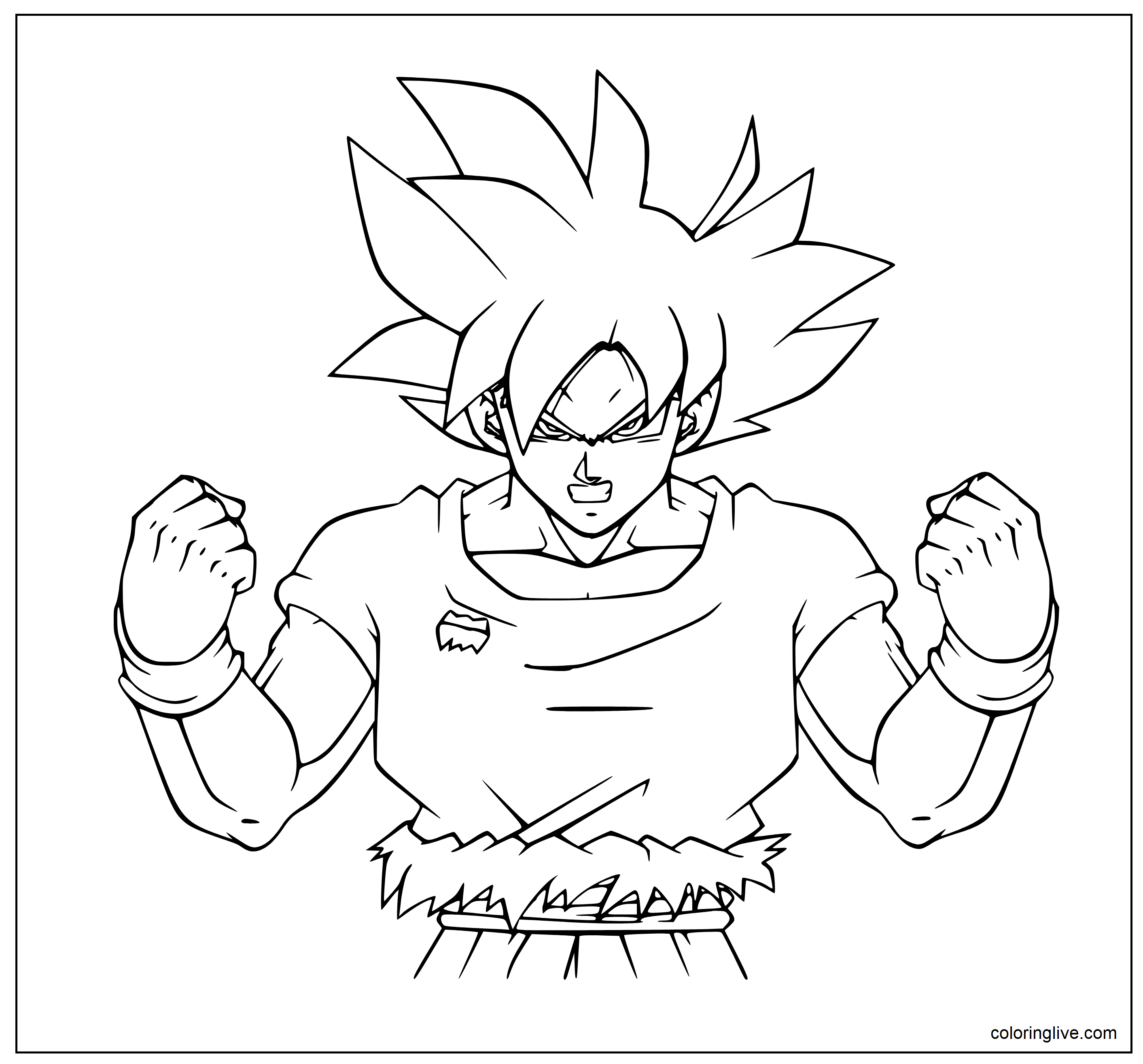 Printable Goku   4 Coloring Page for kids.