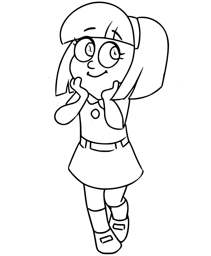 Printable Gretel from Hamster and Gretel Animation (Disney) Coloring Page for kids.