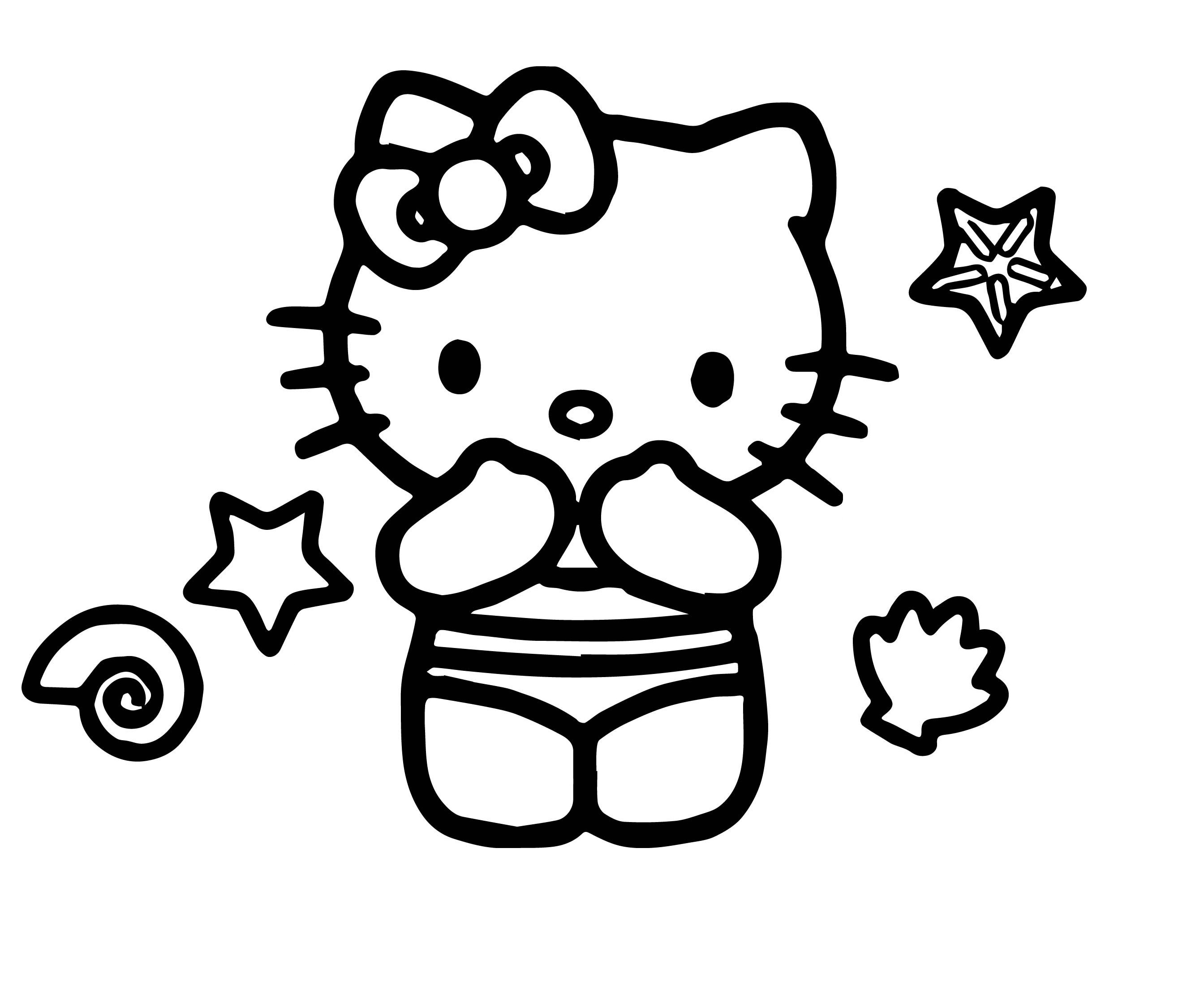 Hello Kitty Summer Coloring Pages 4