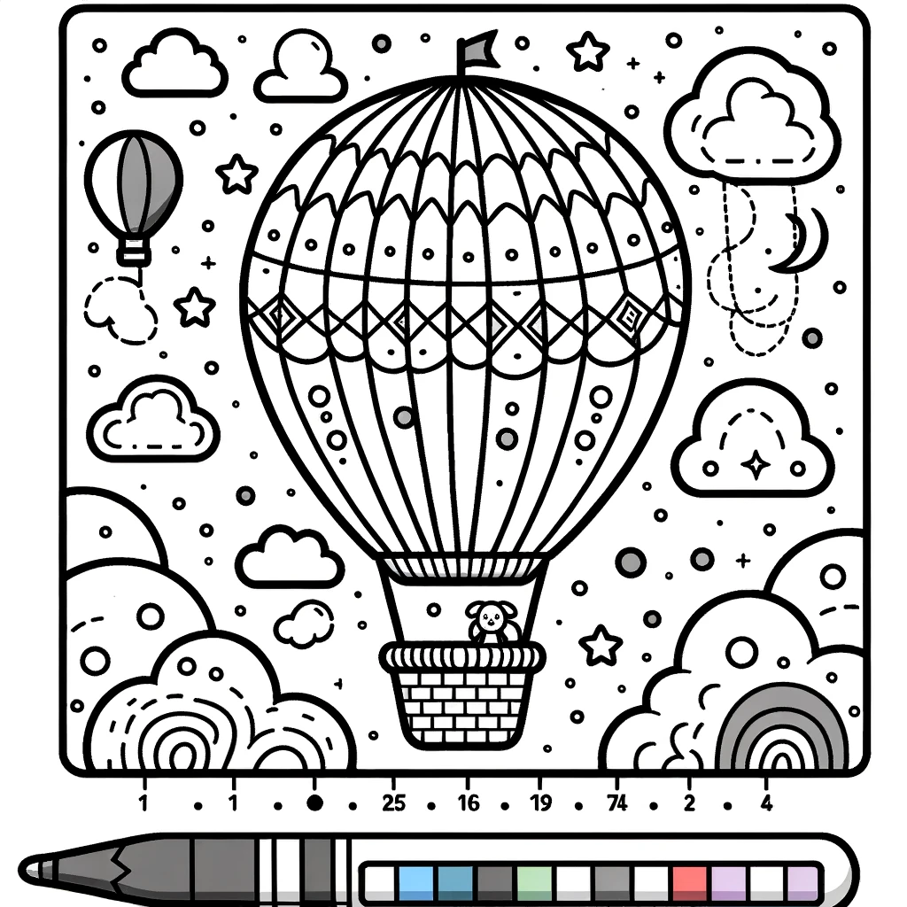 Hot Air Baloon Coloring Pages 1