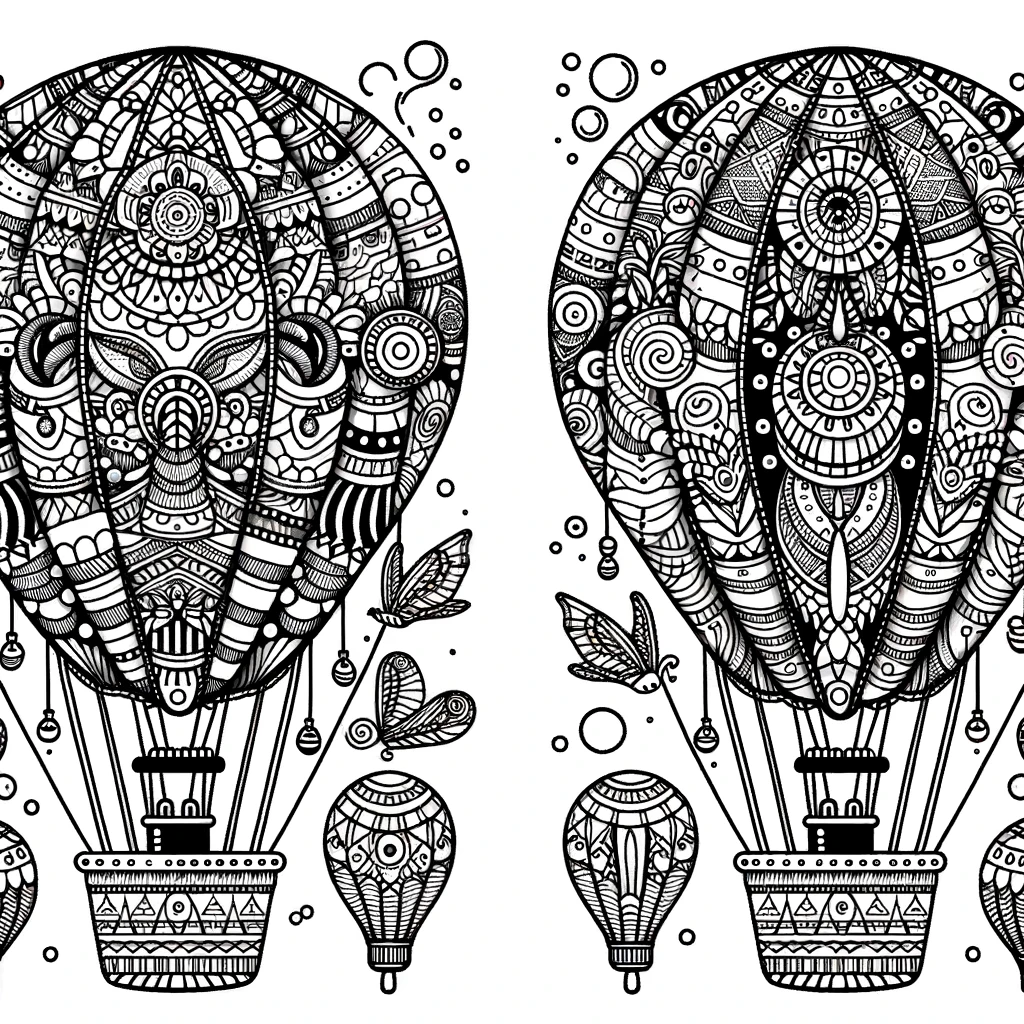 Hot Air Baloon Coloring Pages 3