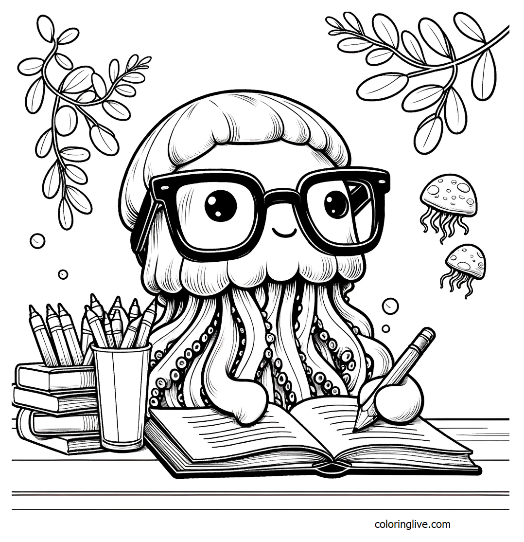 Jellyfish Coloring Page 2