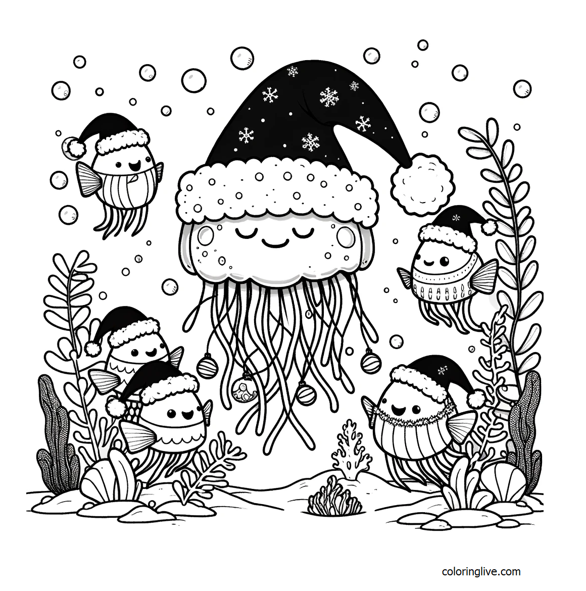Jellyfish Coloring Page 1