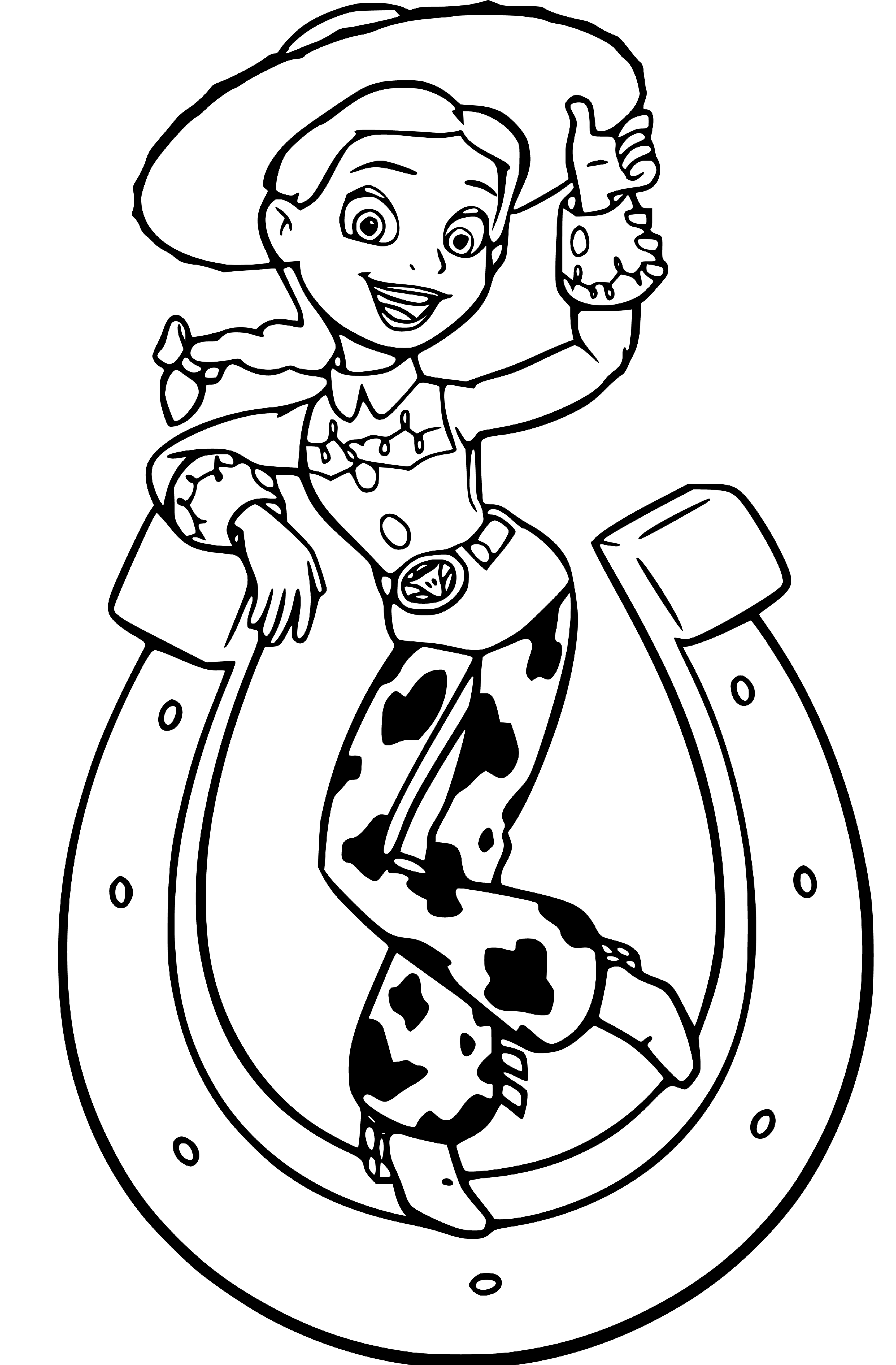 Printable Jessie the Cowgirl Coloring Page for kids.