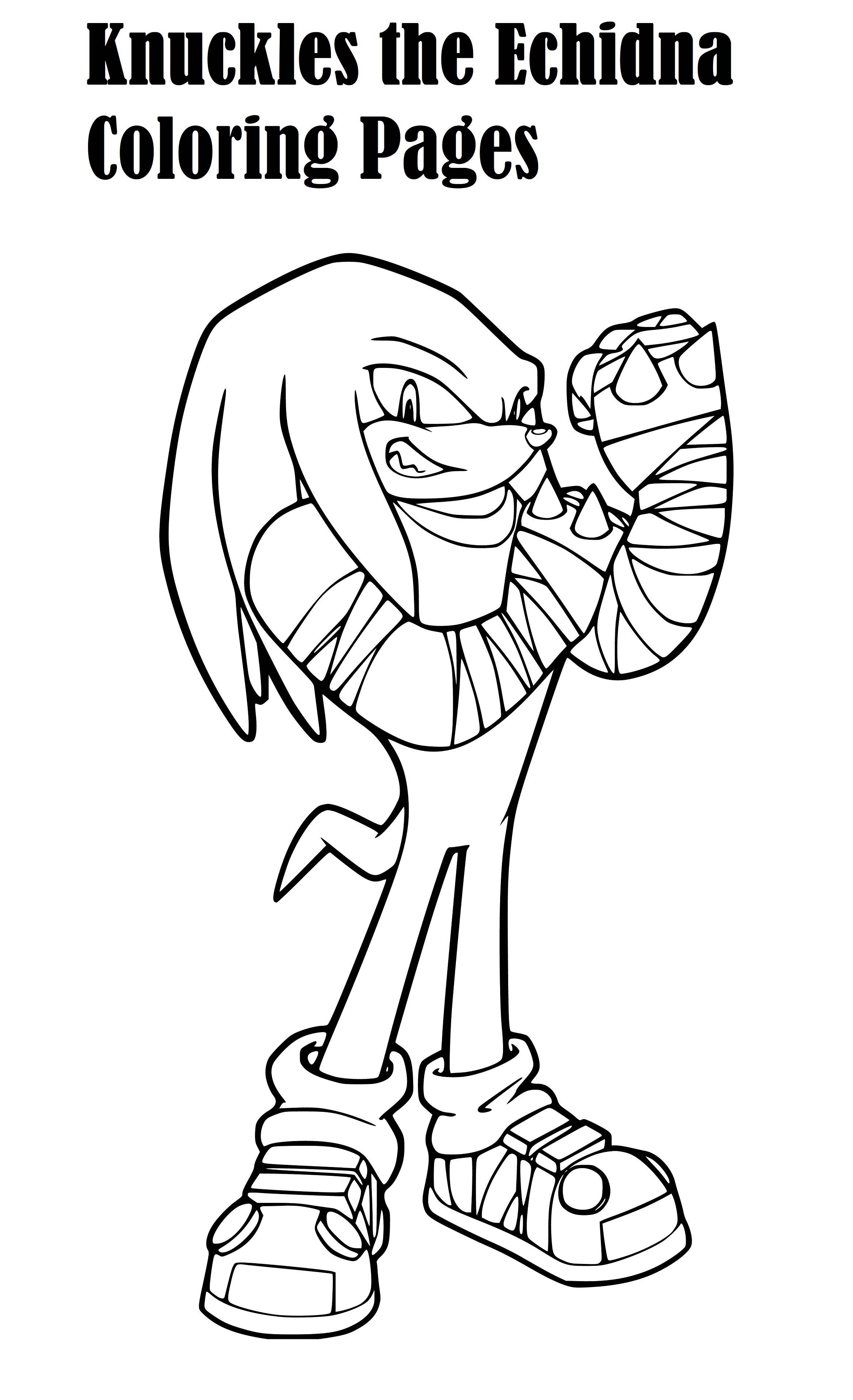 Knuckles Coloring Pages (4 Printable Sheets, Simple to Draw, Easy for