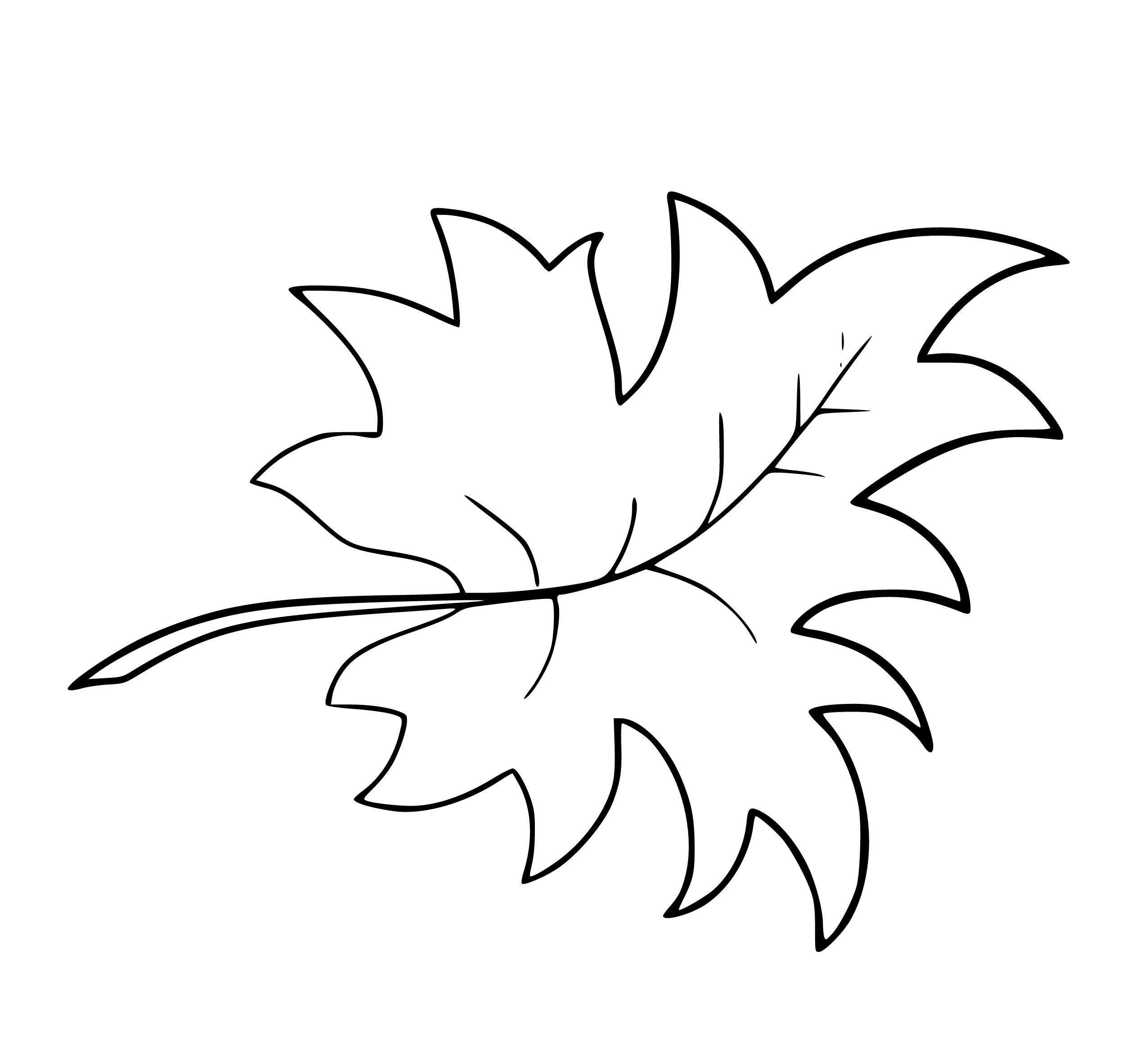 Maple Leaf Coloring Page Printable for Kids, Free, Simple and Easy, as PDF