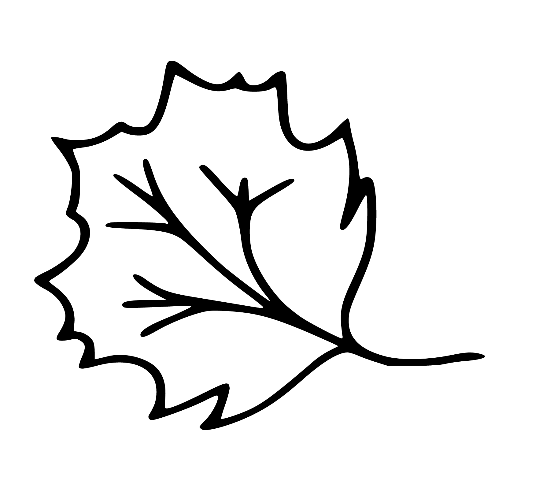 Leaf of Maple Tree Coloring Page Printable for Kids, Free, Simple and Easy, as PDF