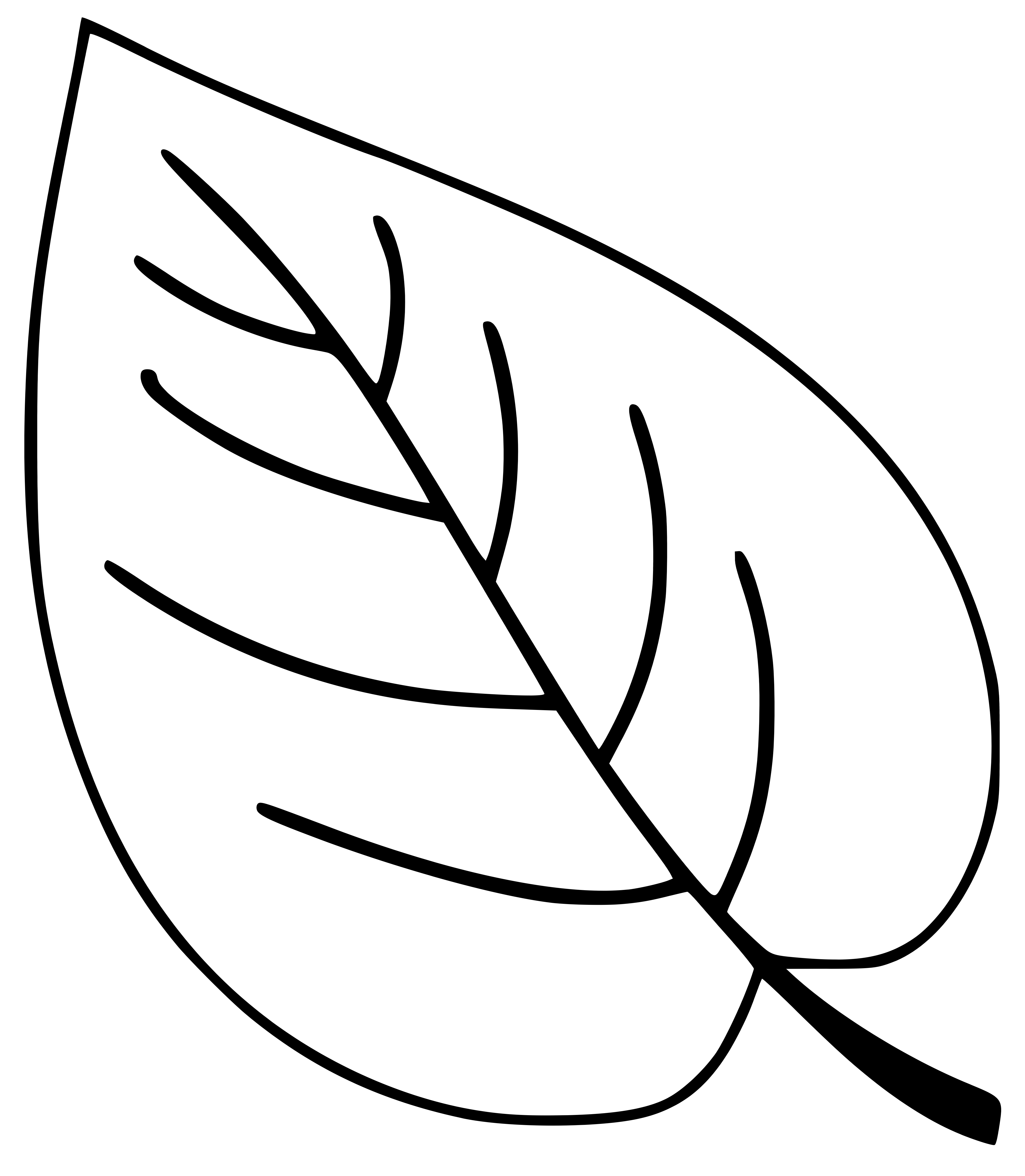 Printable Blank Leaf Picture Coloring Page for kids.