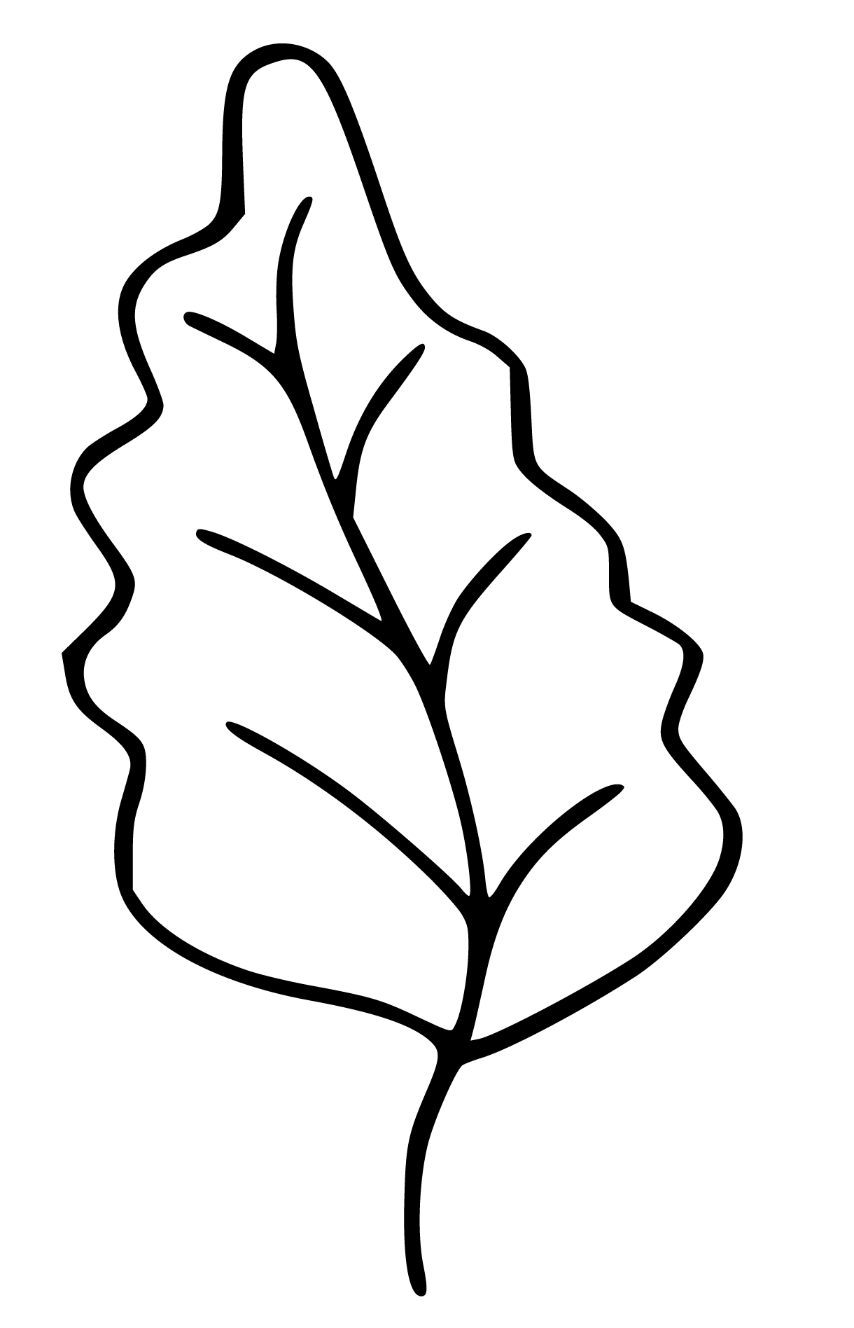 Leaf Outline Coloring Page Printable for Kids, Free, Simple and Easy, as PDF