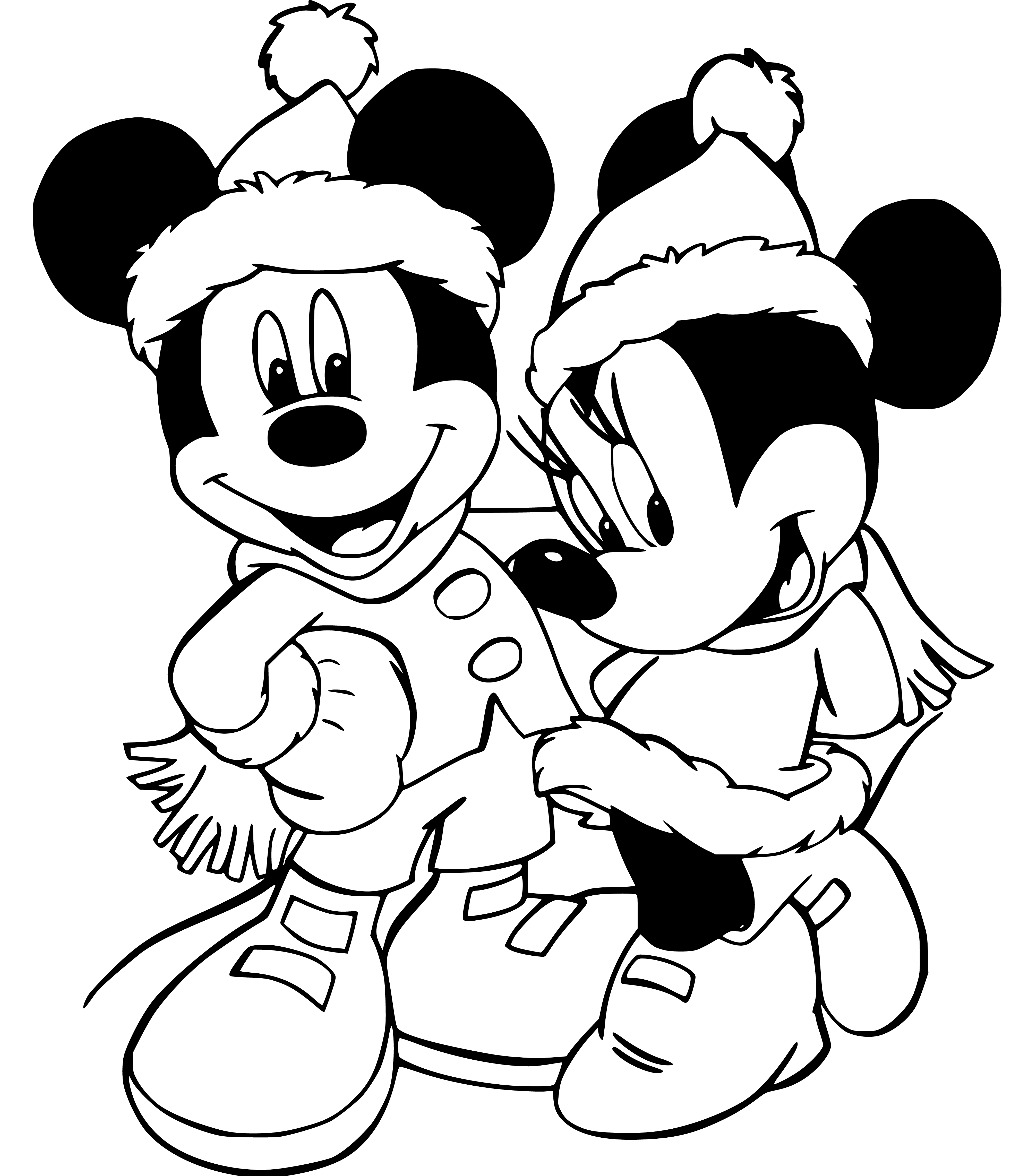 Printable Mickey and Minnie Mouses Coloring Page for kids.