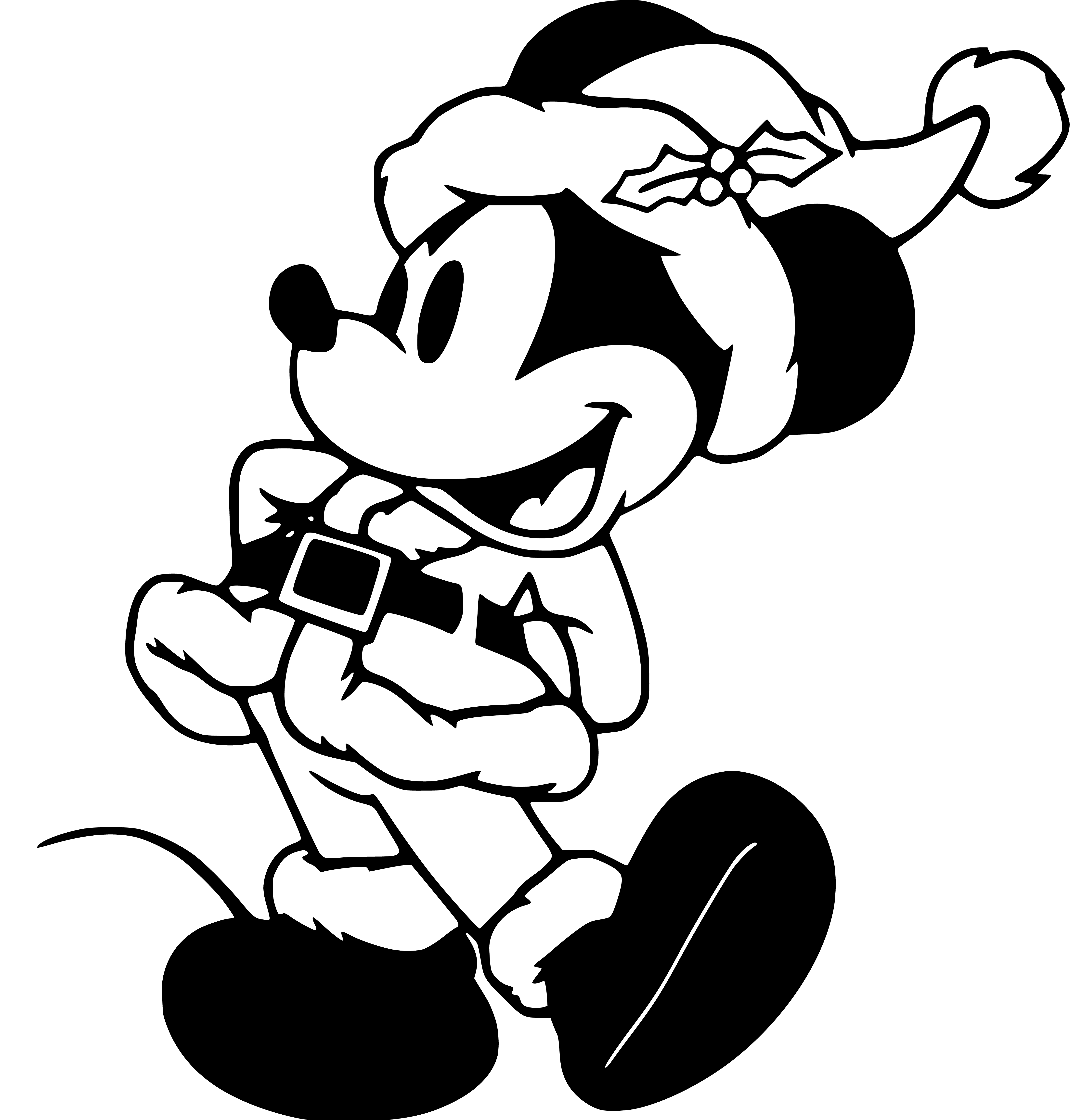 Printable Mickey Mouse Sketch Coloring Page for kids.