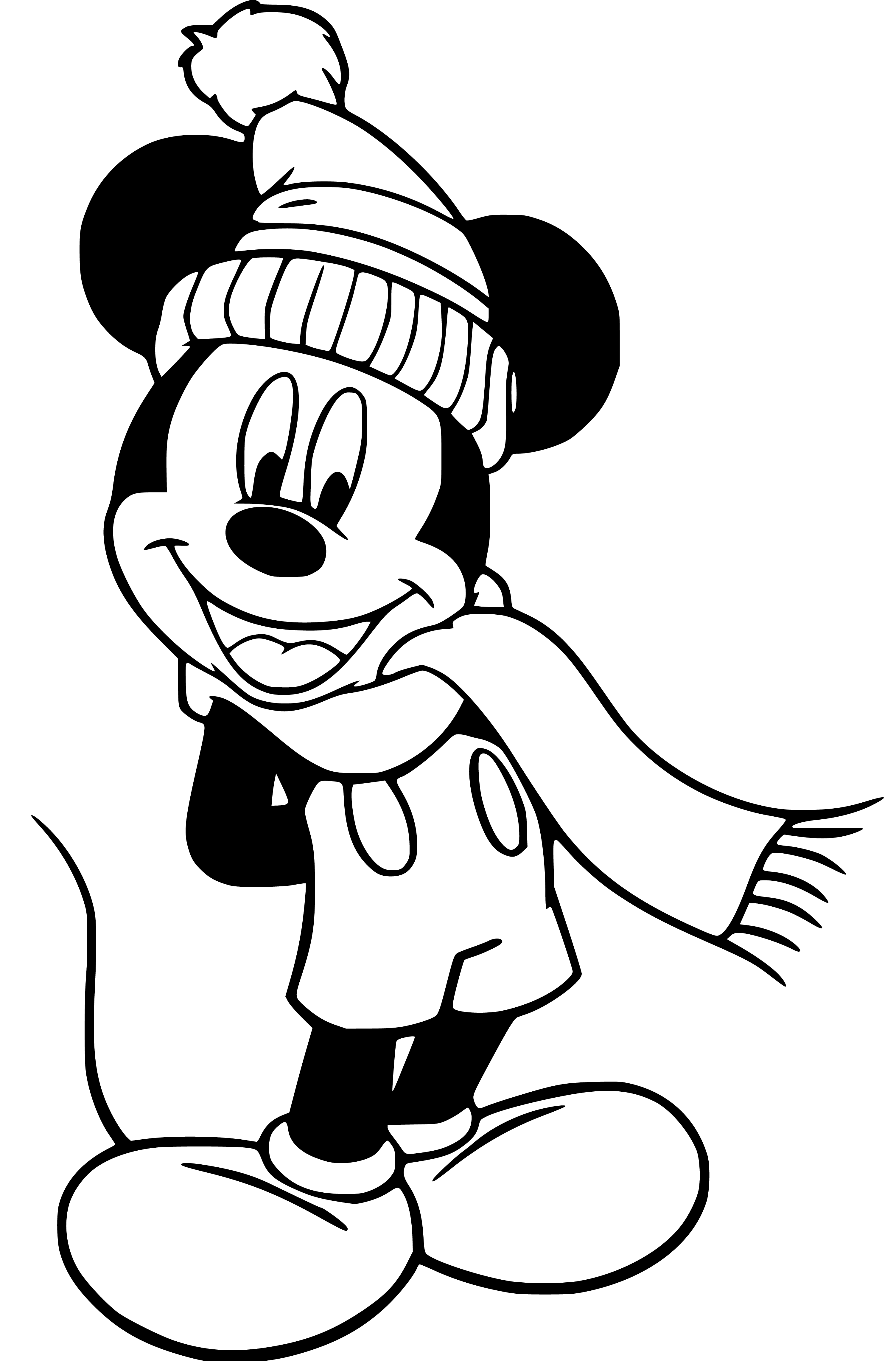 Printable Mickey drawing Coloring Page for kids.