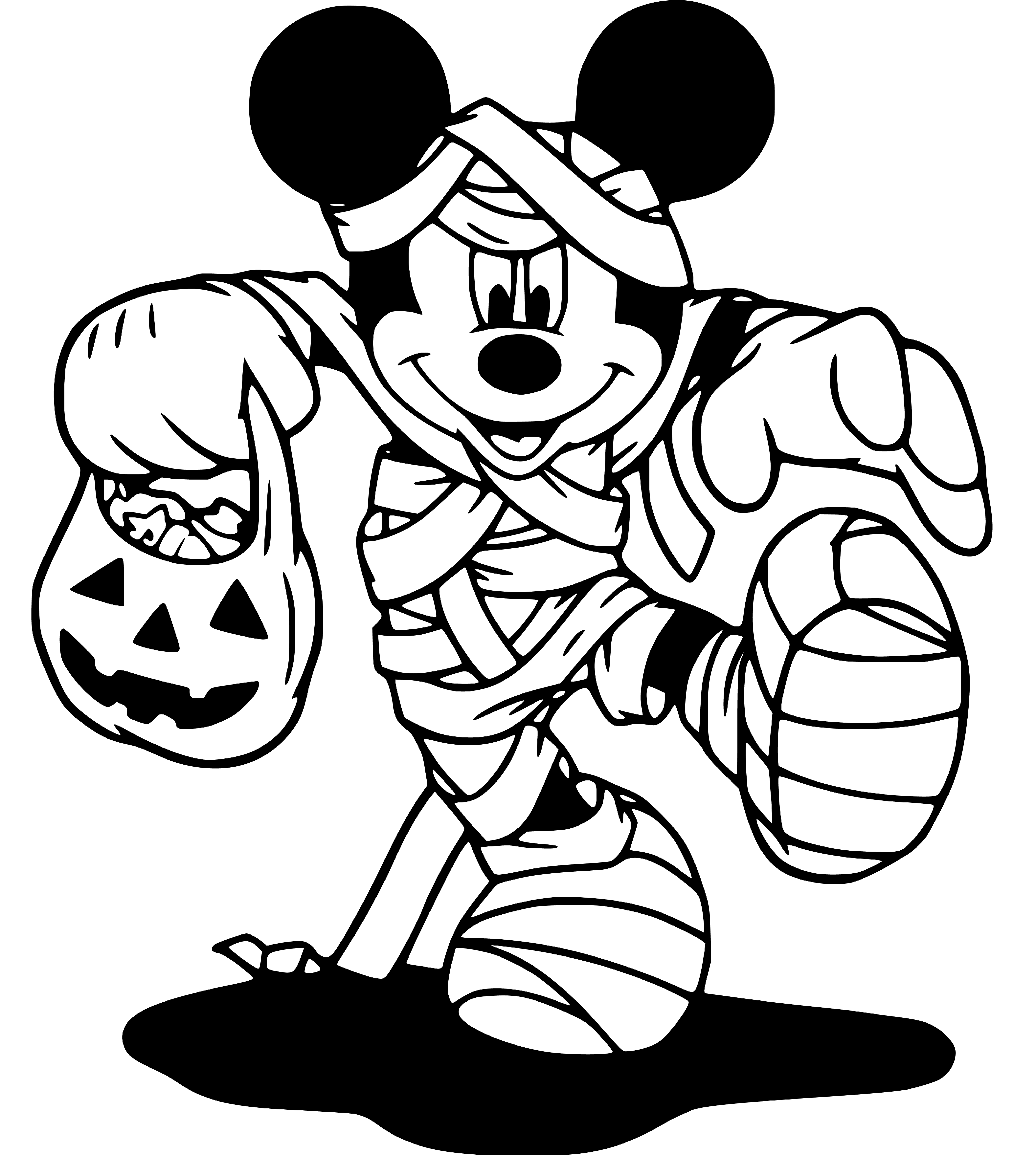 Printable Scary Mickey Mouse Coloring Page for kids.