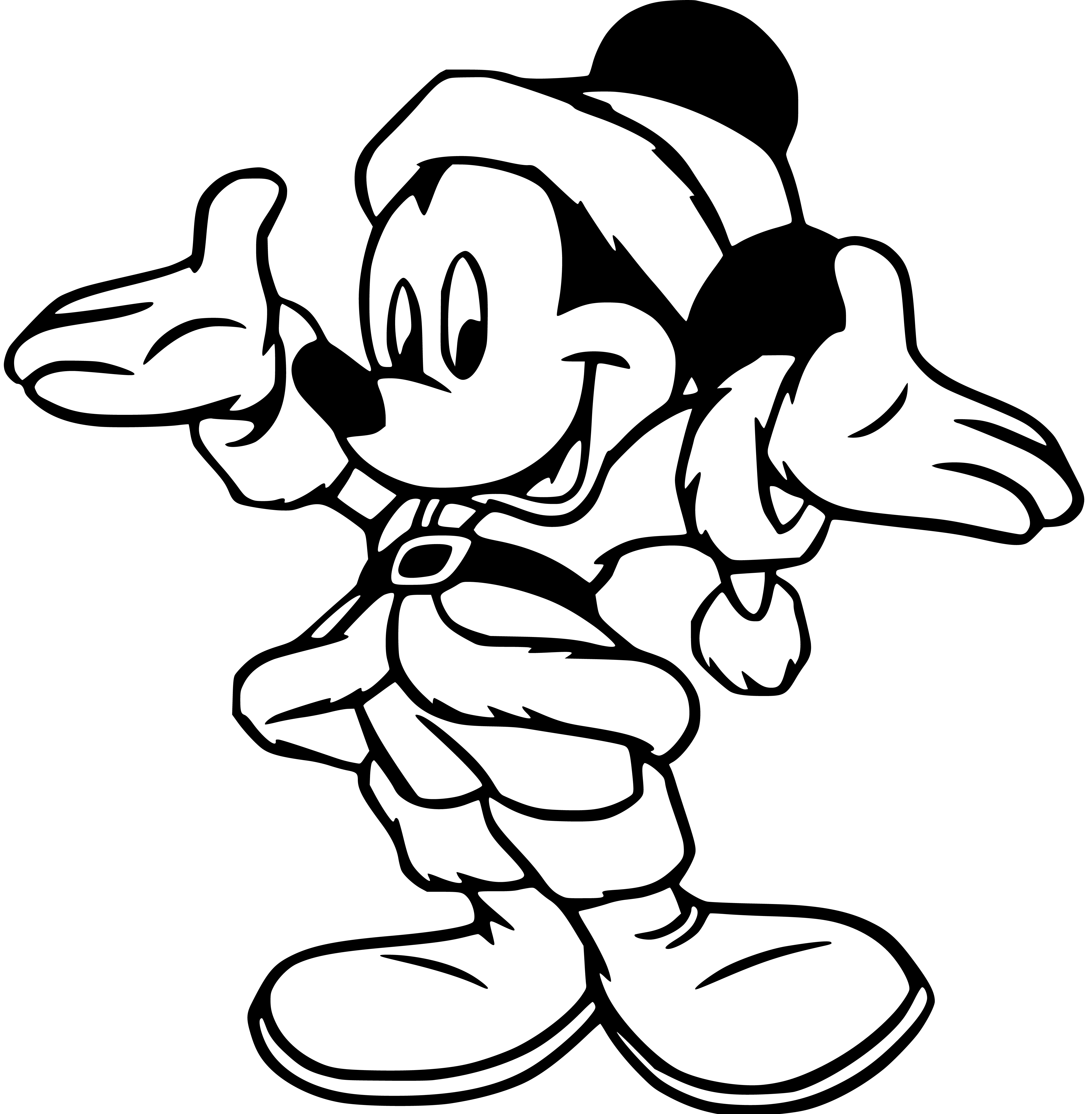 Printable Mickey Mouse  Picture Coloring Page for kids.