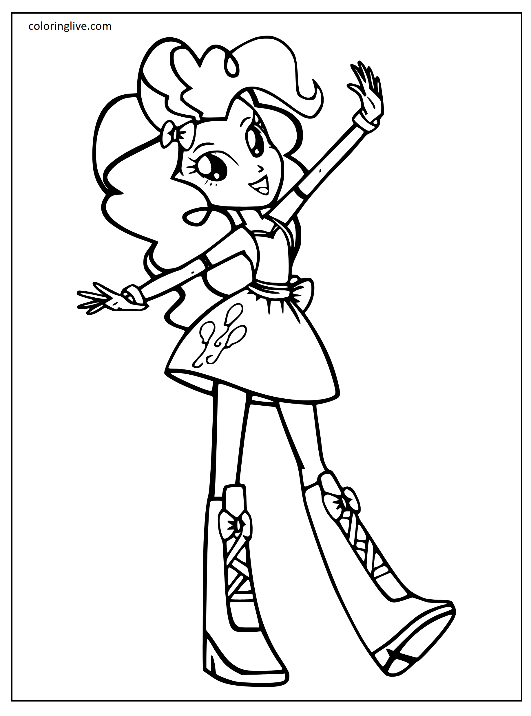 Printable Pinkie Pie Coloring Page for kids.