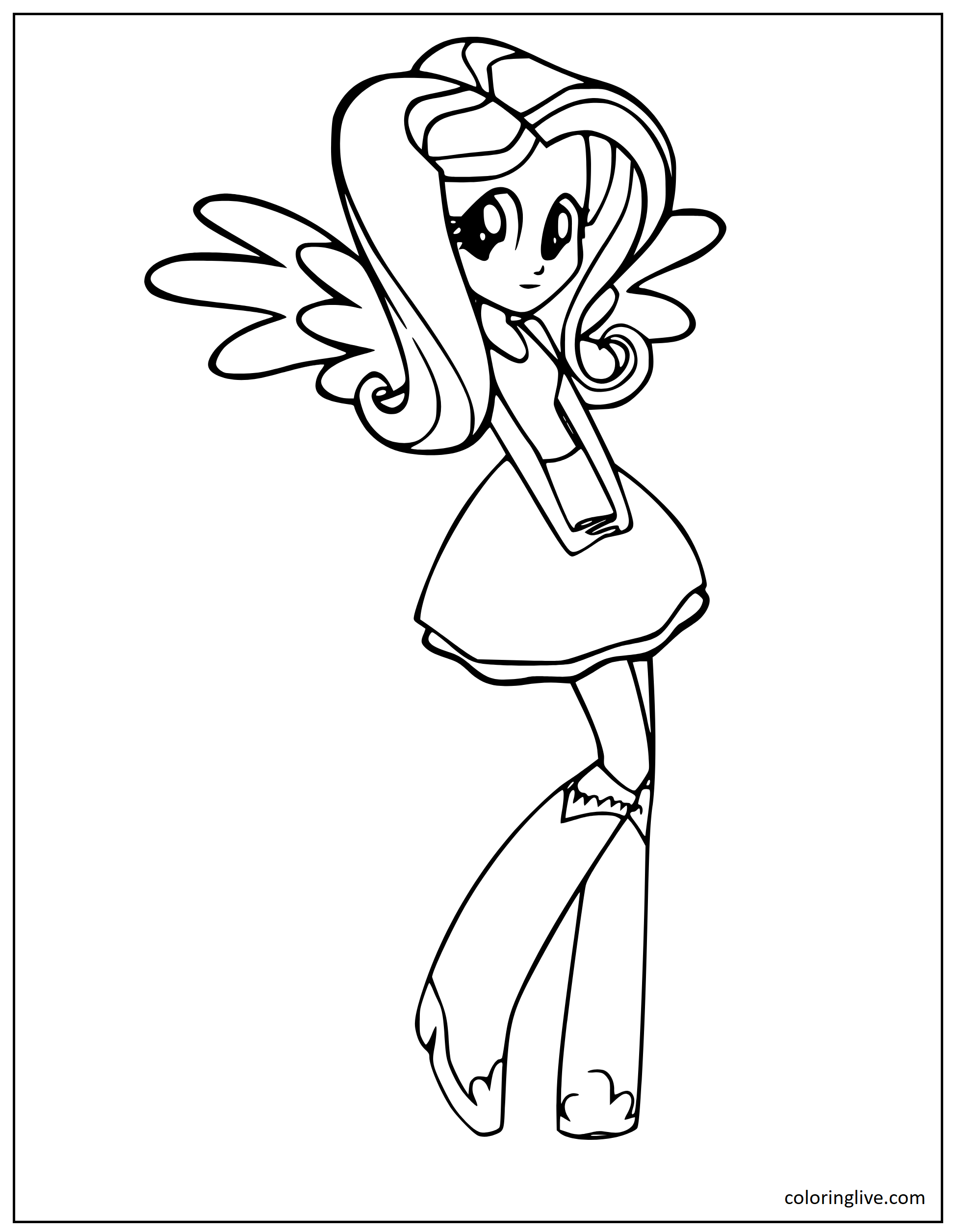 Printable Twilight Sparkle Coloring Page for kids.