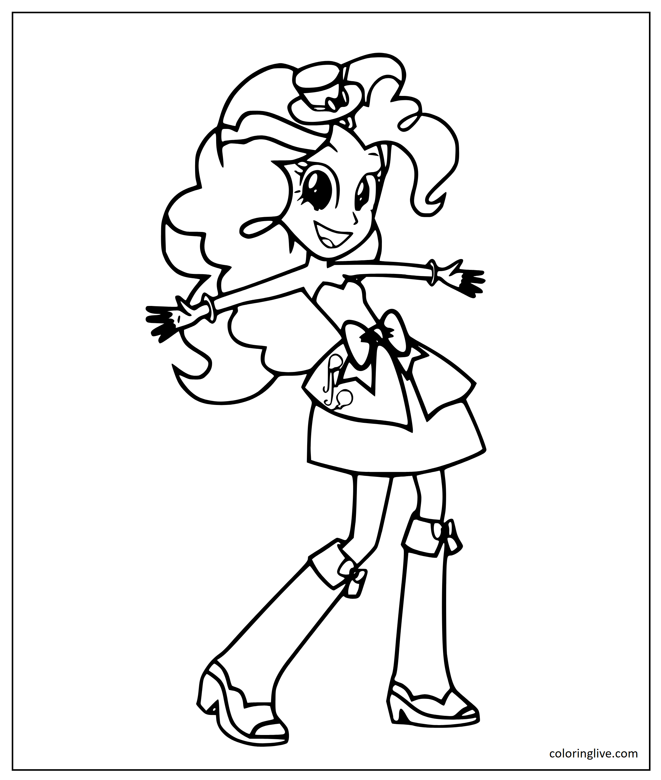 Printable Pinkie Pie Coloring Page for kids.