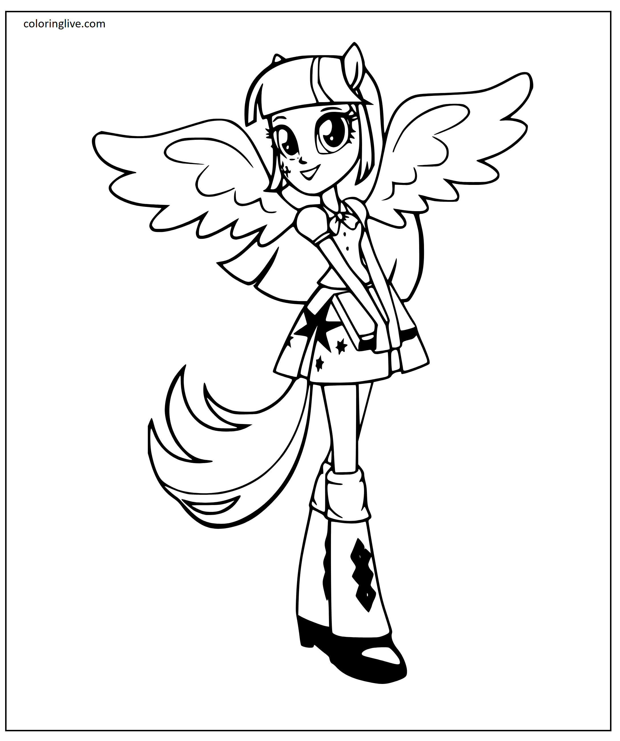 Printable MLP Twilight Sparkle Coloring Page for kids.
