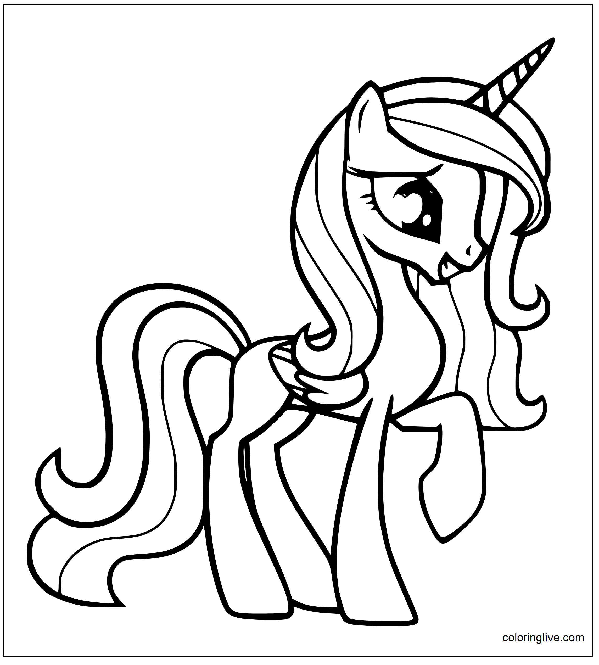 Printable Pegasus from MLP Coloring Page for kids.