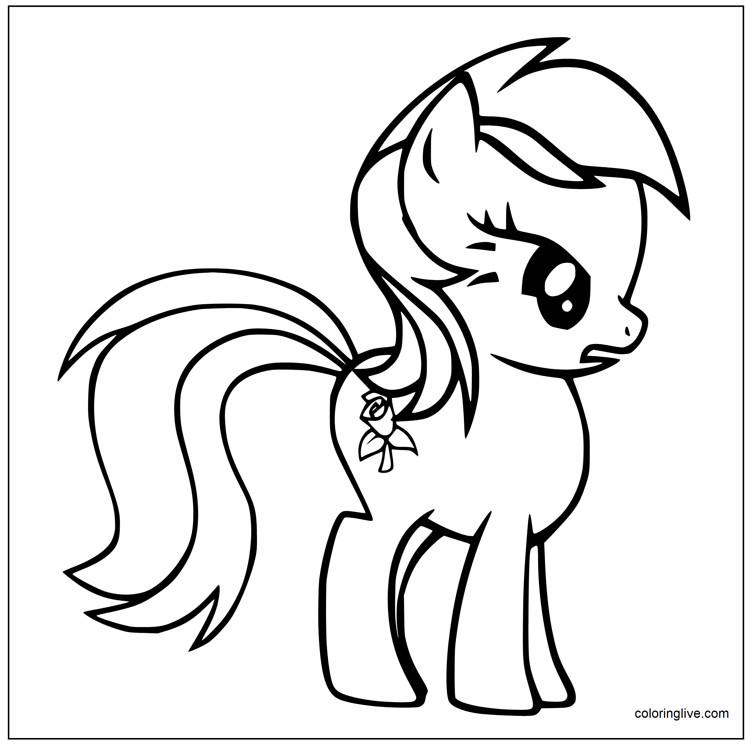 Printable Rose MLP Coloring Page for kids.