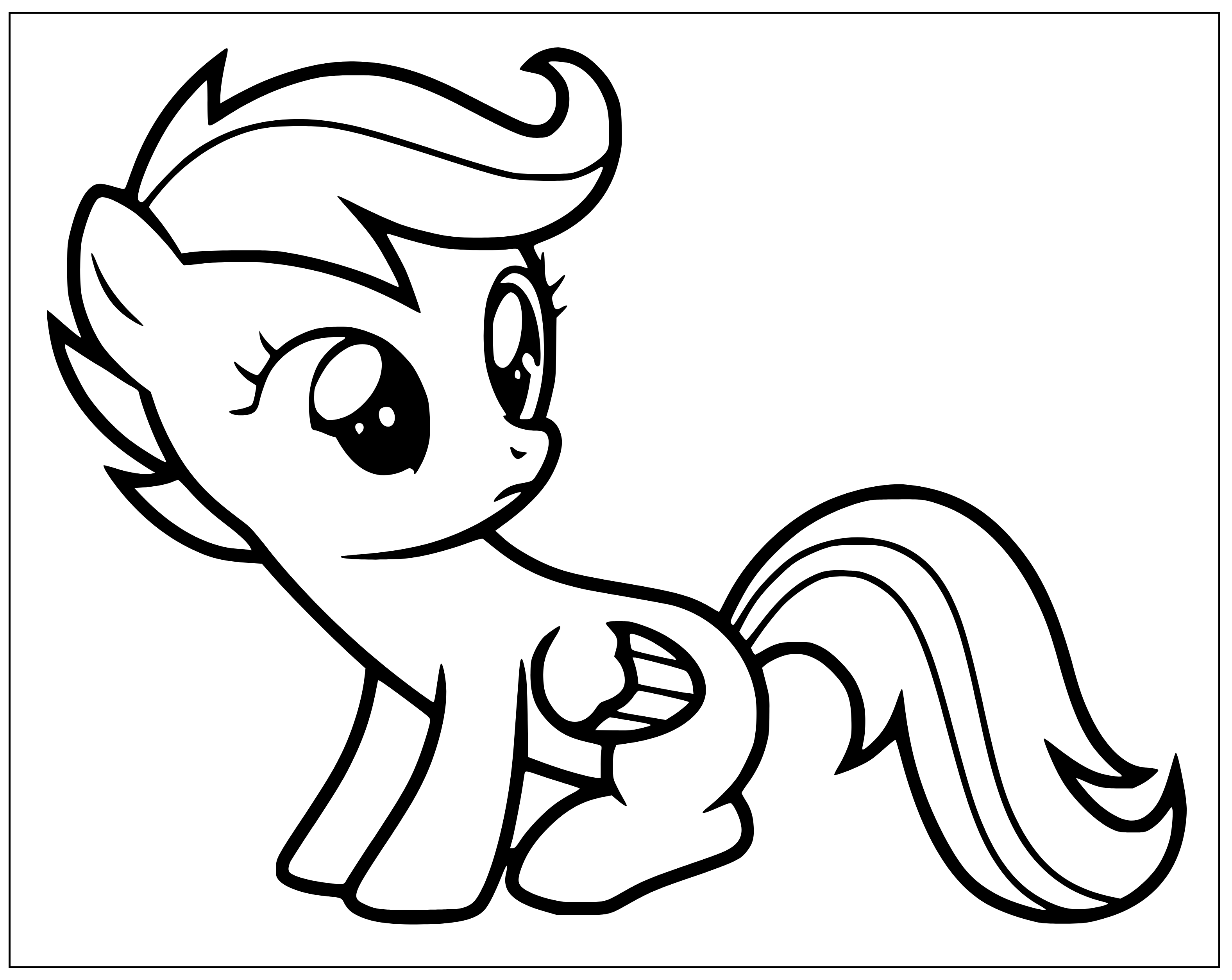 Printable Scootaloo Coloring Page for kids.