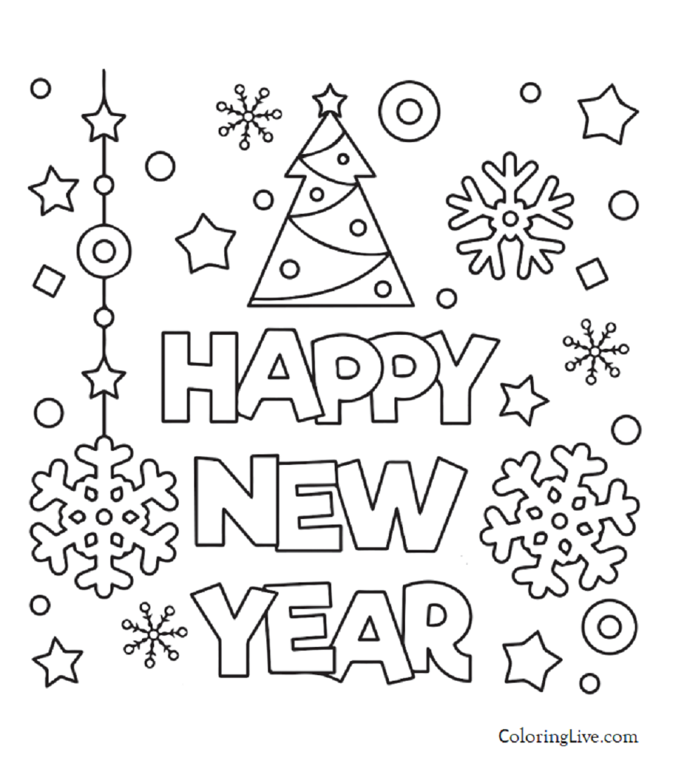Printable New Year   live.com Coloring Page for kids.