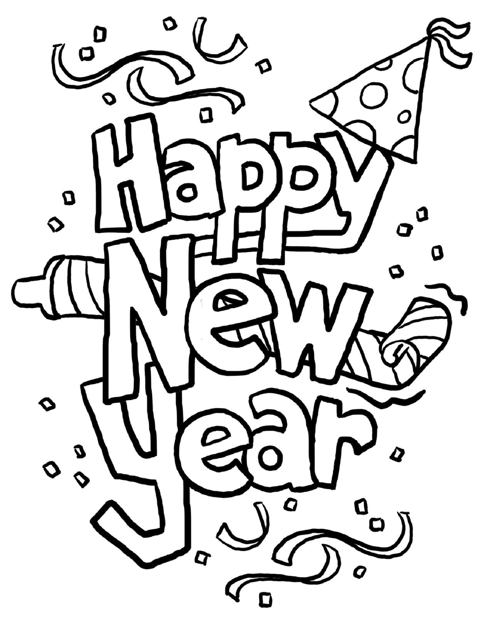 Printable New Year   4 live.com Coloring Page for kids.