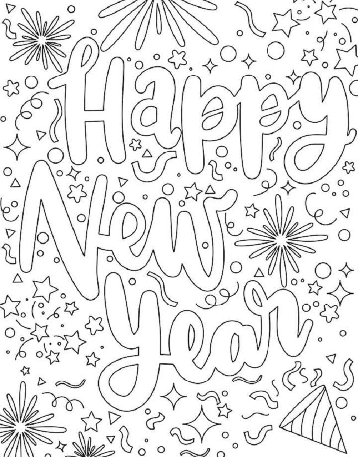 Printable New Year   3 live.com Coloring Page for kids.
