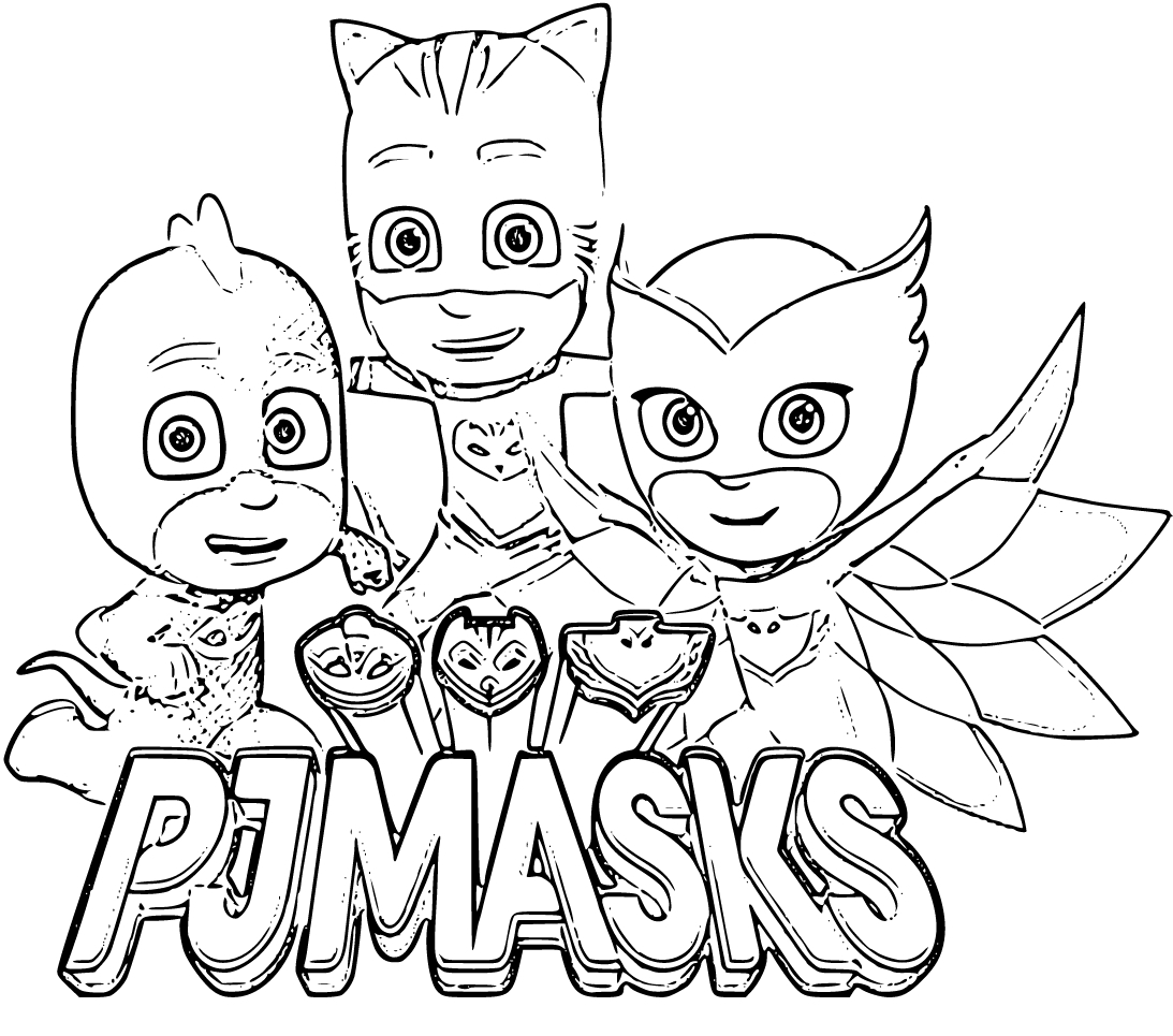 PJ Masks Coloring Pages (15 Printable Sheets, Simple to Draw, Easy for ...