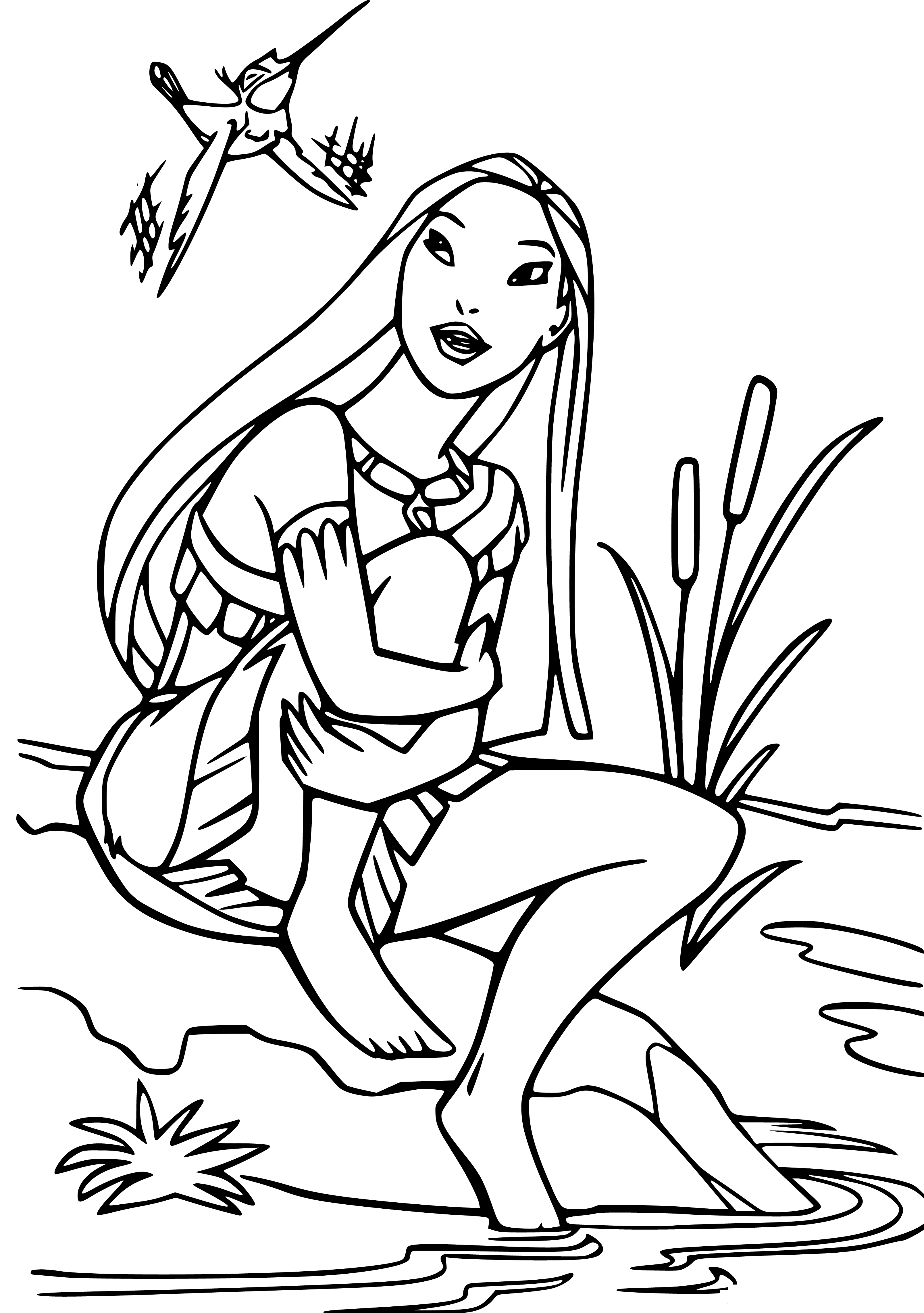 Printable Flit and Pocahontas Coloring Page for kids.