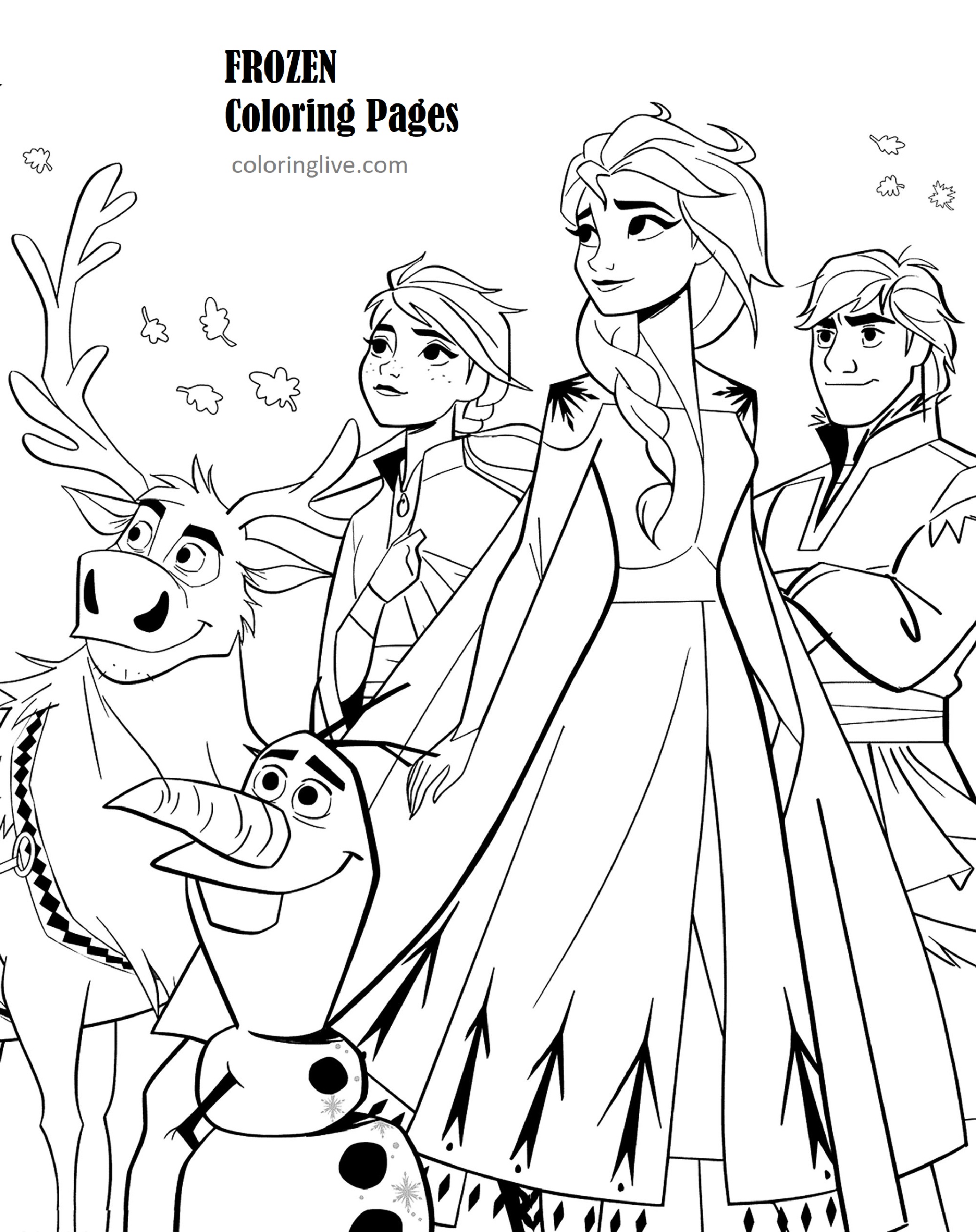 Printable Frozen 2 (Incredible Elsa) Coloring Page for kids.