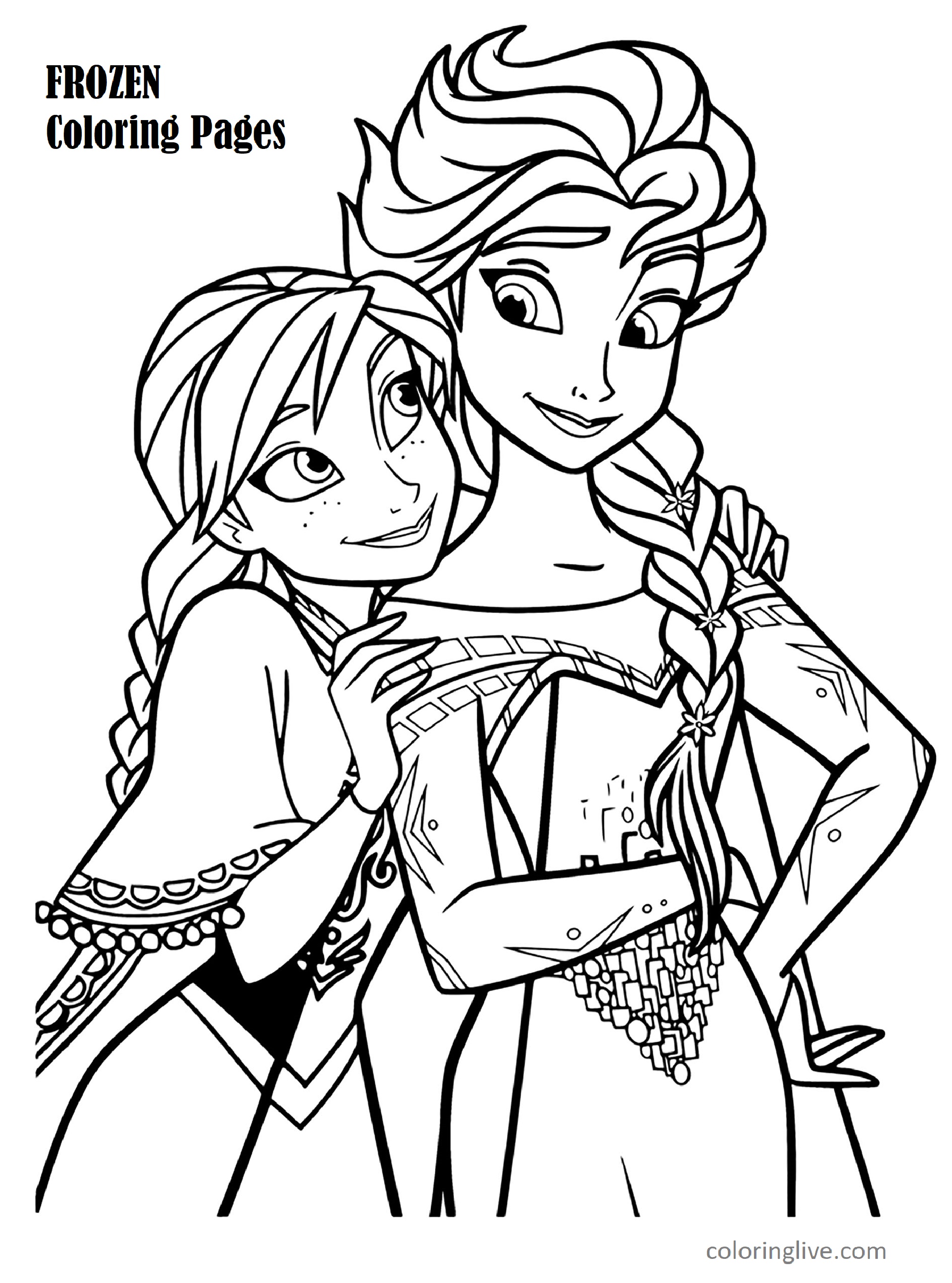 Printable Frozen 2 Coloring Page for kids.