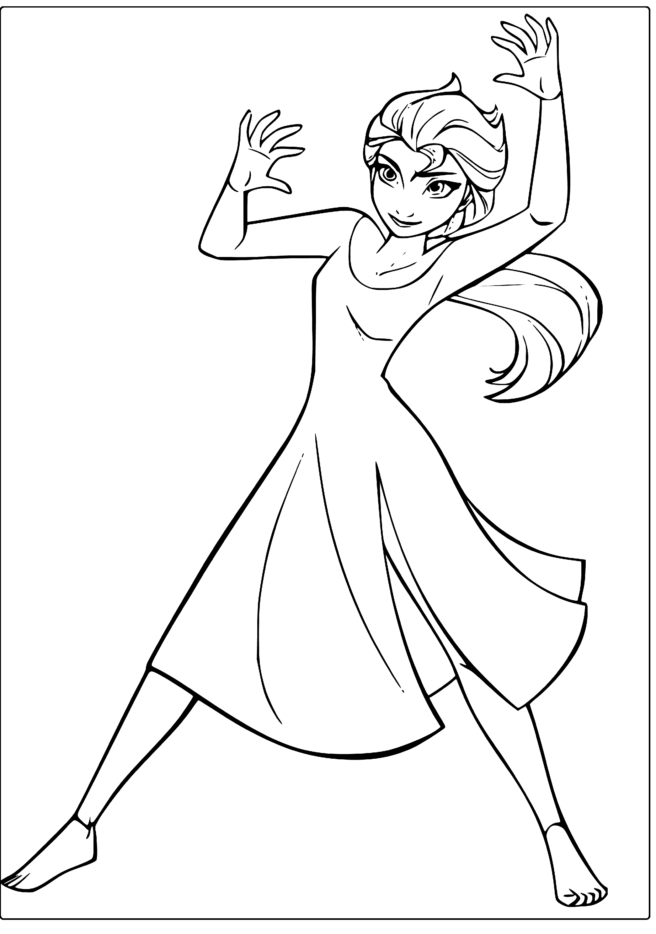 Printable Frozen afraid of something Coloring Page for kids.