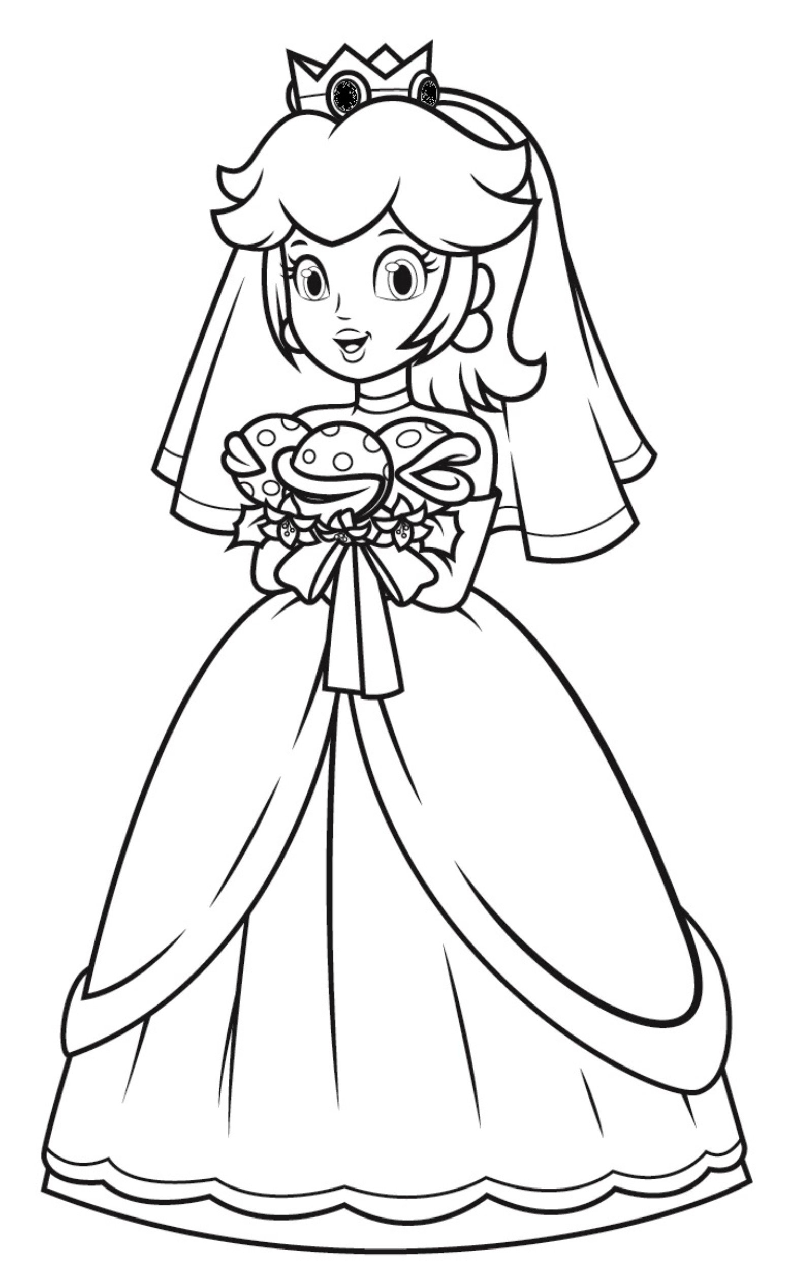 Princess Peach Coloring Pages Super Mario s Lover ColoringLive