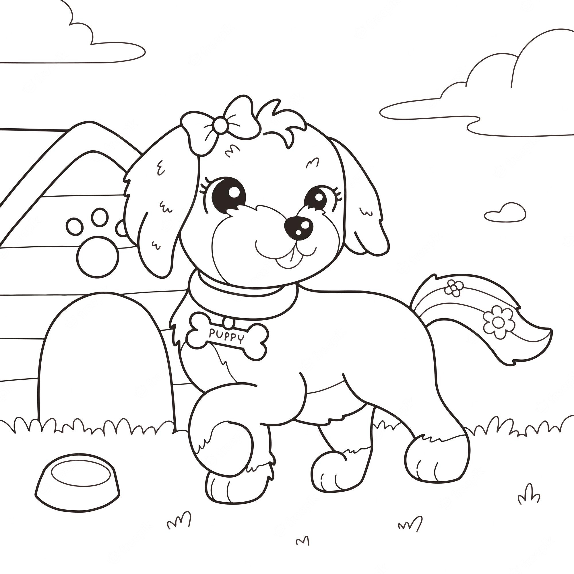 Cockapoo puppy coloring page | Download on Freepik