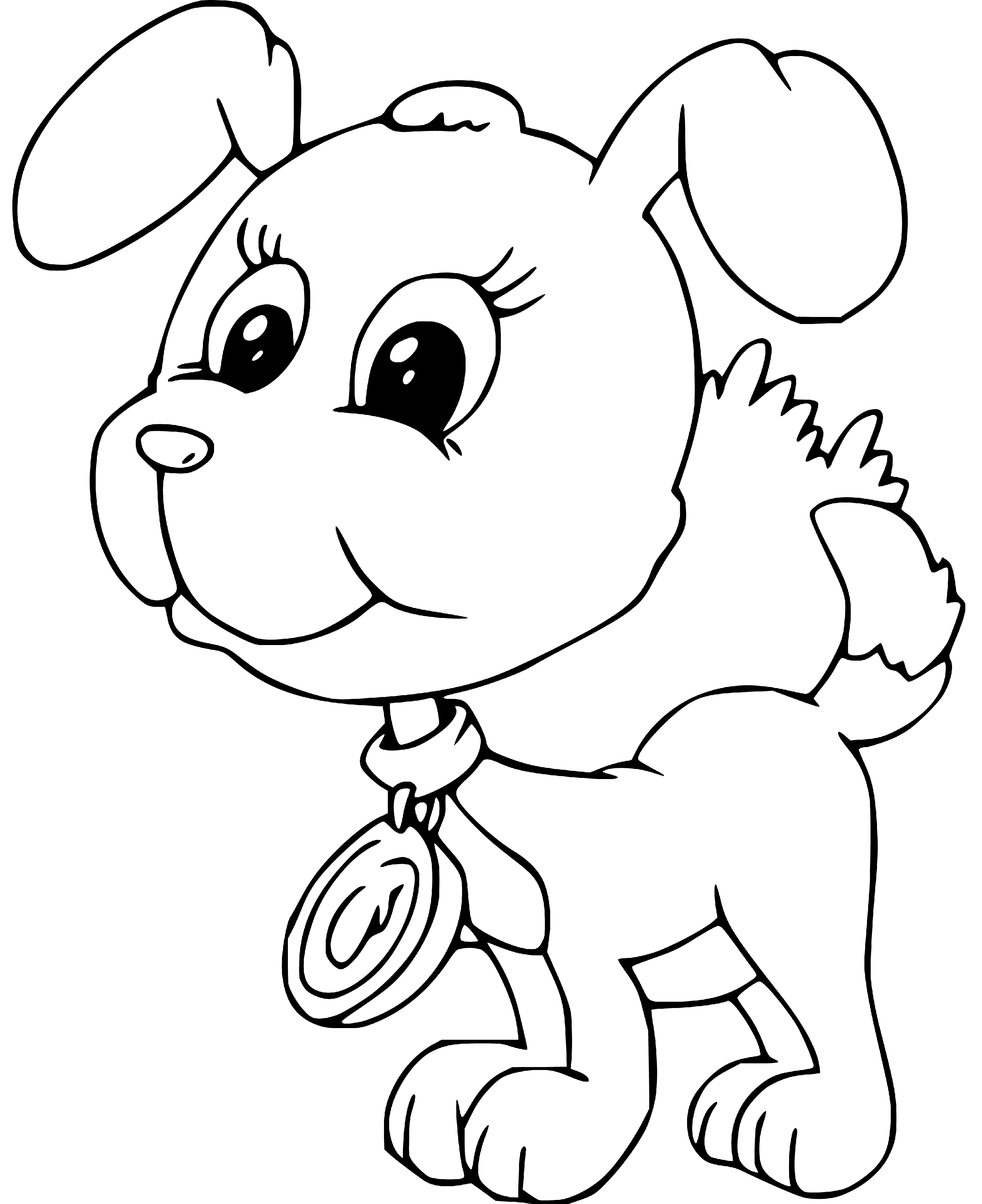 Printable Cute Pup Coloring Page for kids.