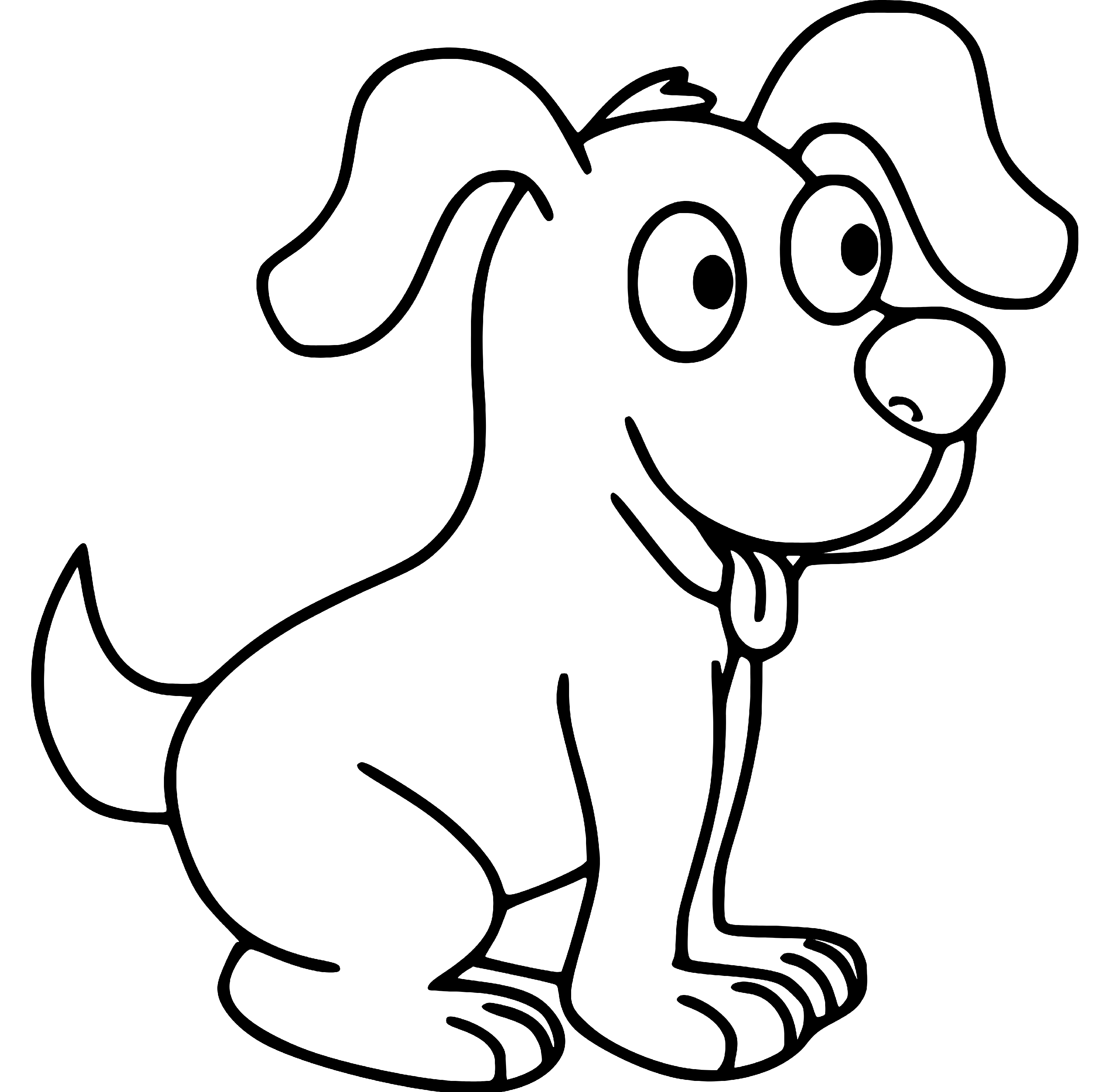 Printable Little Puppy Coloring Page for kids.