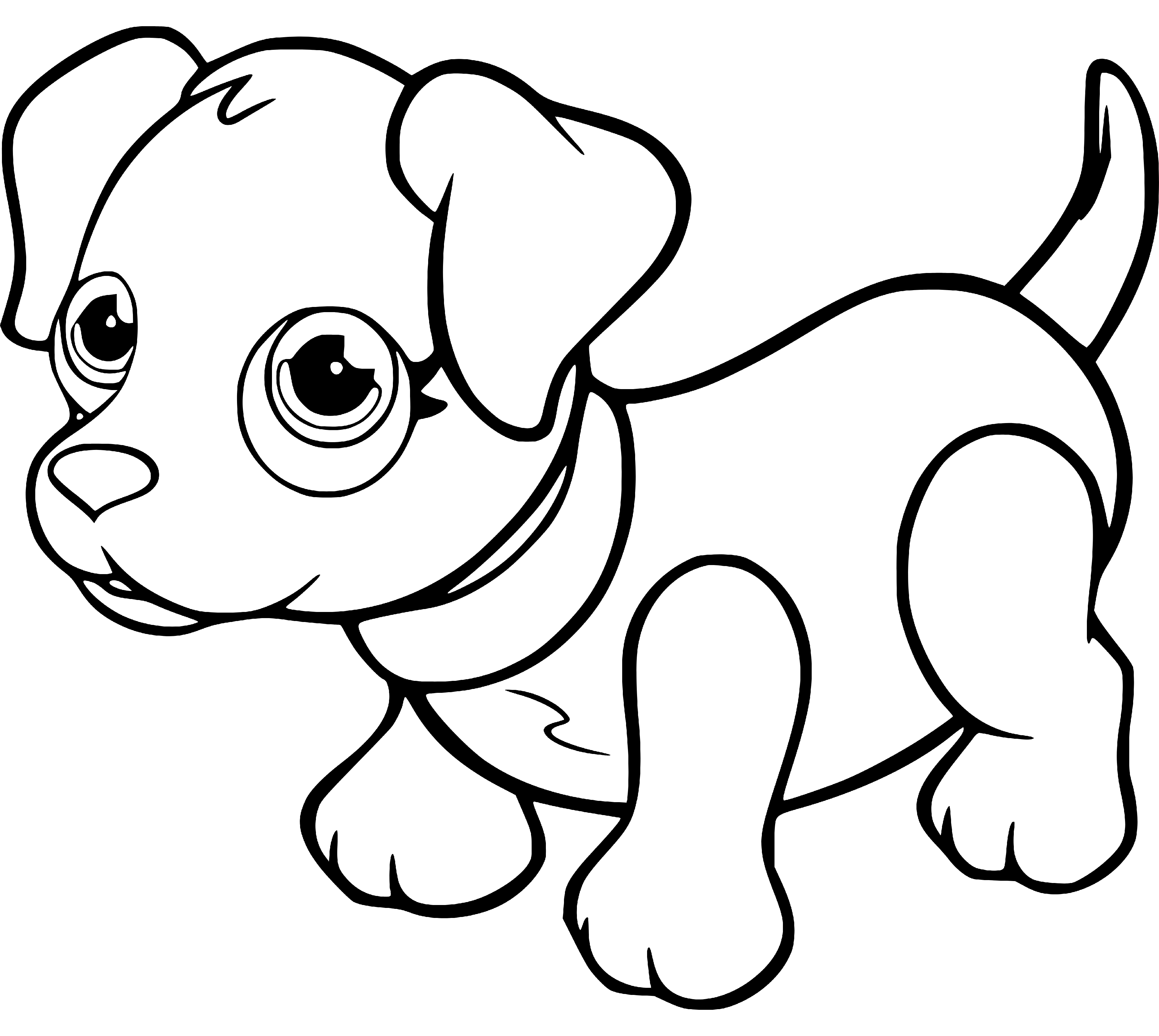 Printable Cute Little Puppy Coloring Page for kids.