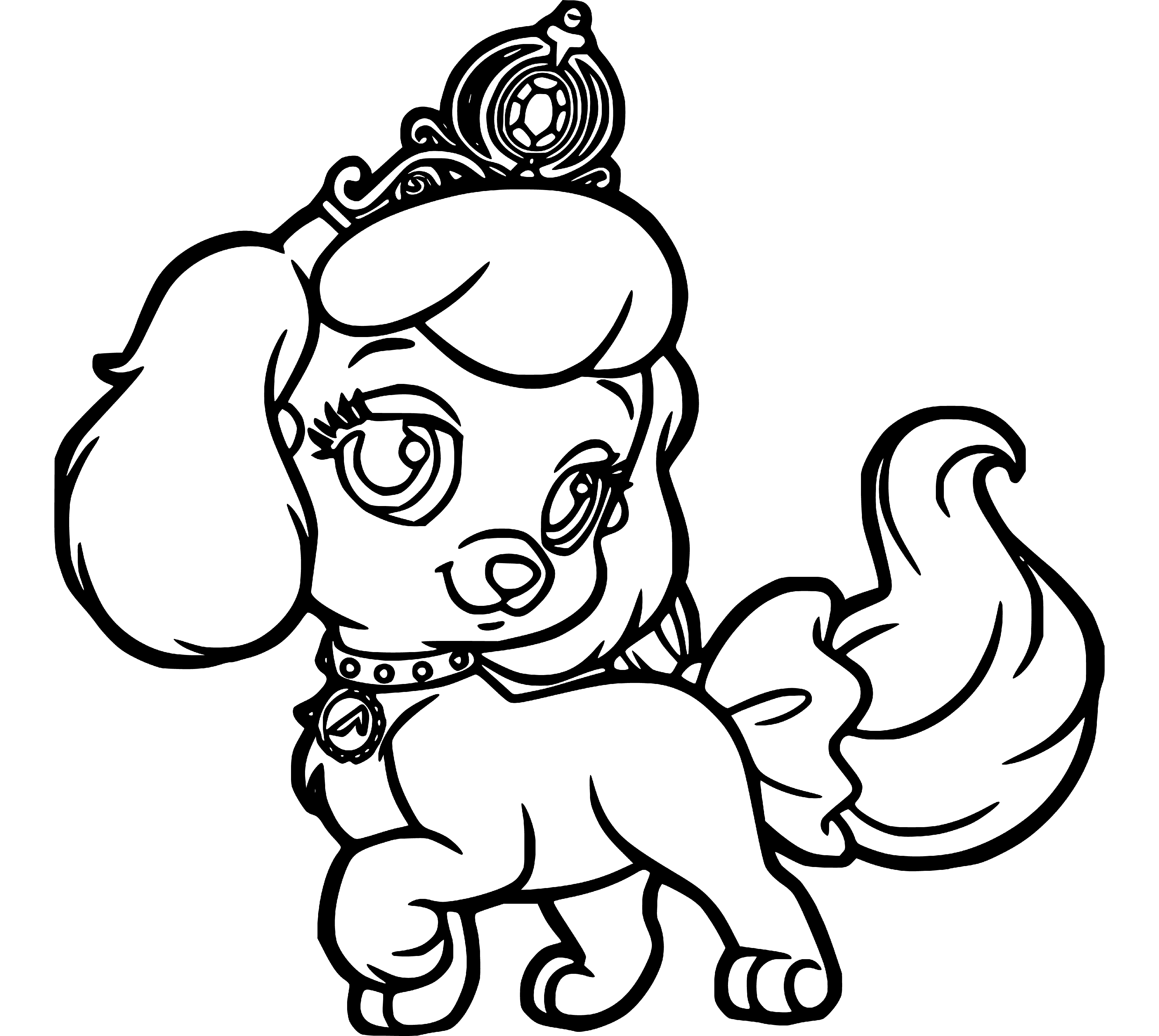 Printable Pretty Puppy Coloring Page for kids.