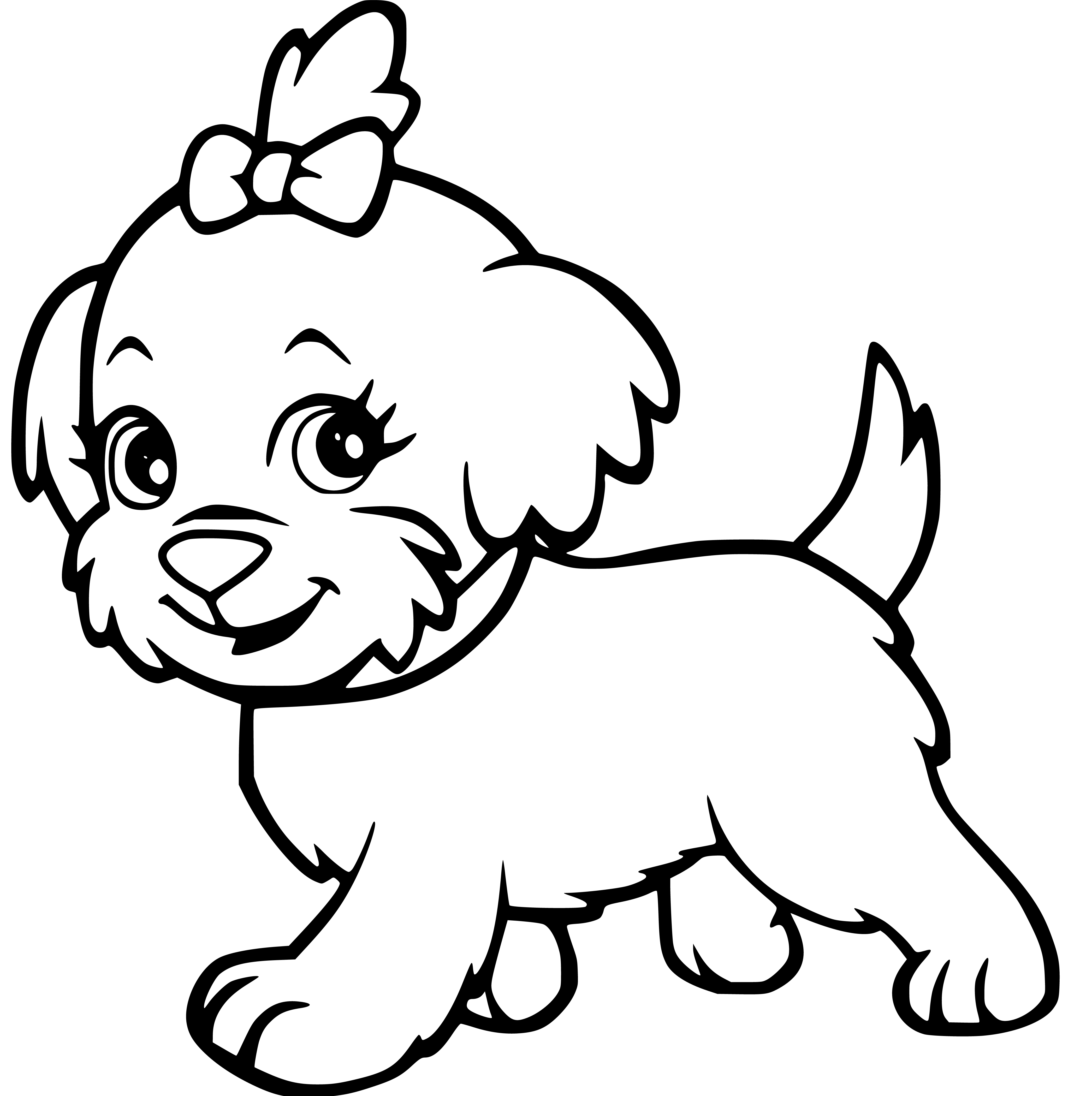 Printable Sweet Puppy Coloring Page for kids.