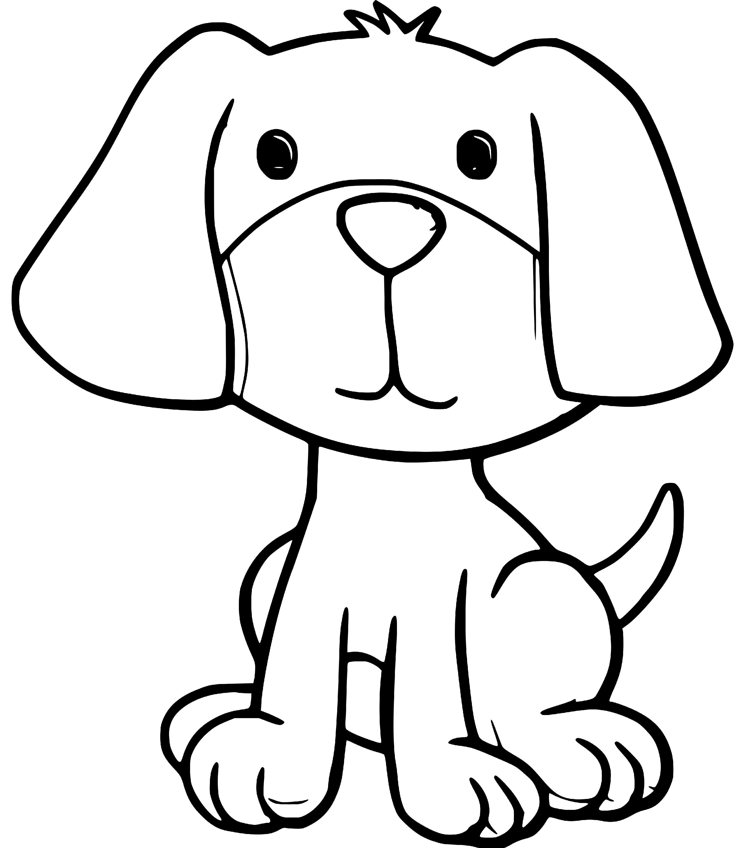 Printable Cute Puppy Coloring Page for kids.
