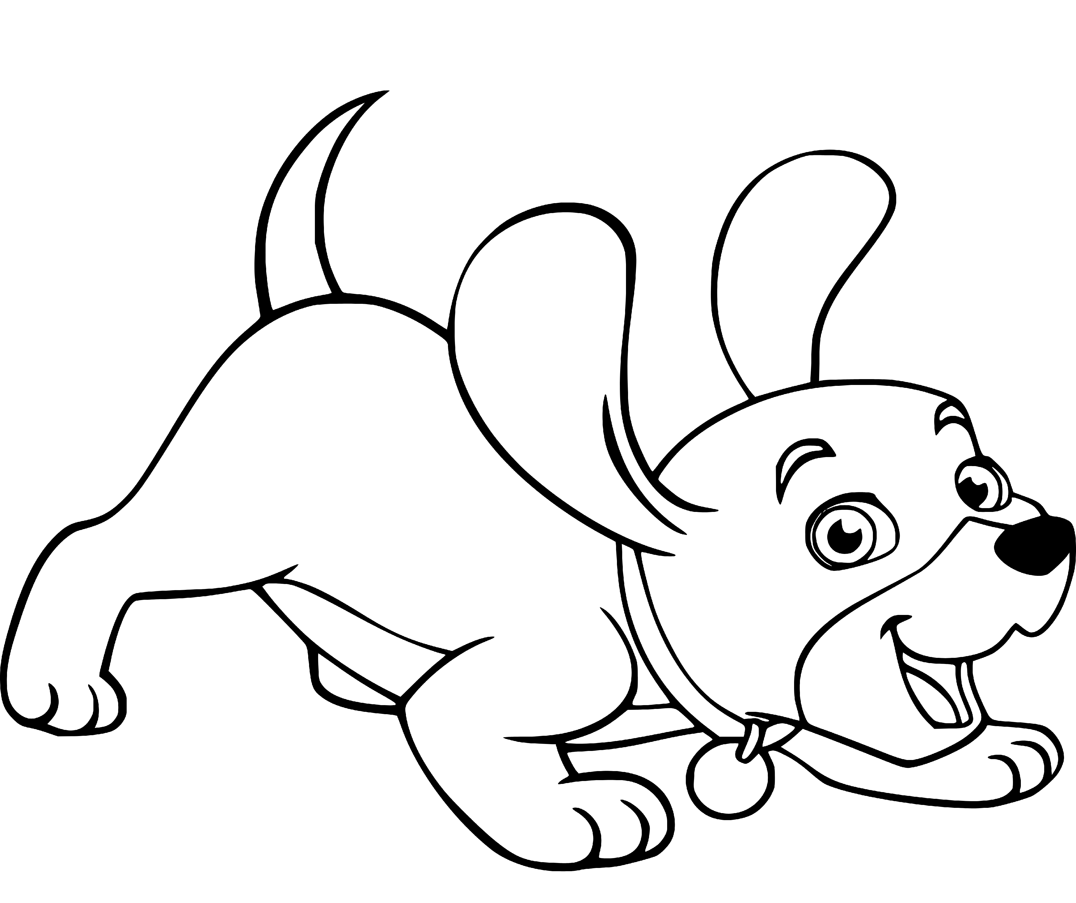 Printable Barking Puppy Coloring Page for kids.