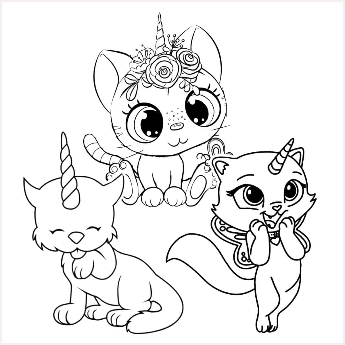 Printable felicity and other rbuk cats Coloring Page for kids.